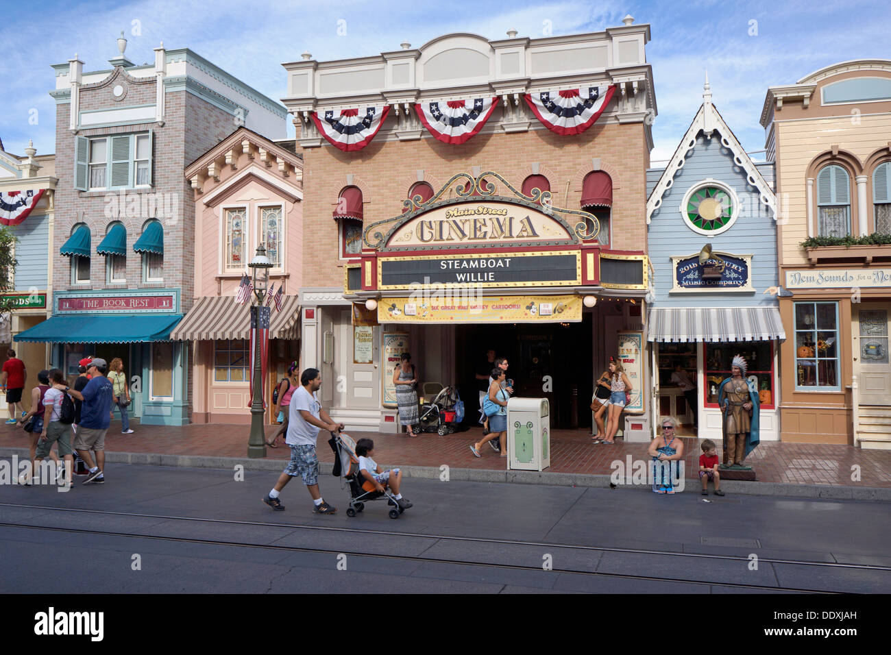 Disneyland, Cinema sur Main Street, Anaheim, Californie Banque D'Images