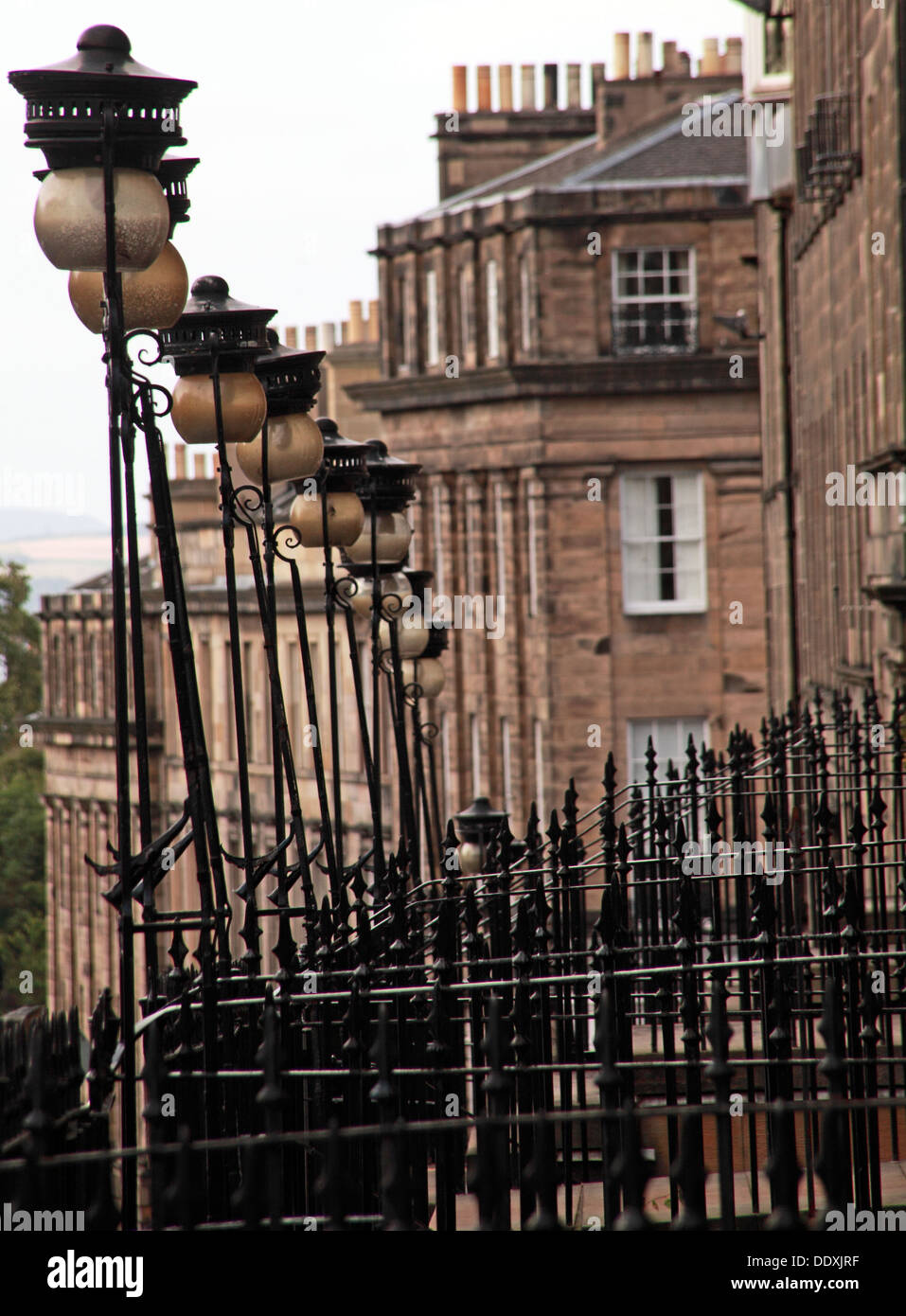 Bâtiments de la nouvelle ville d'Édimbourg, une architecture classique, des candélabres , Lothian, Écosse, Royaume-Uni Banque D'Images