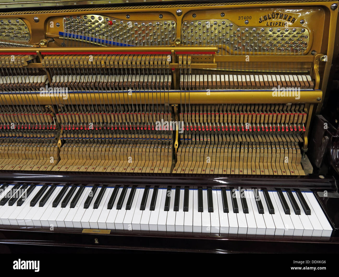 Détail 37400 Piano Bluthner, clés, mécanisme, Leipzig, Allemagne Banque D'Images