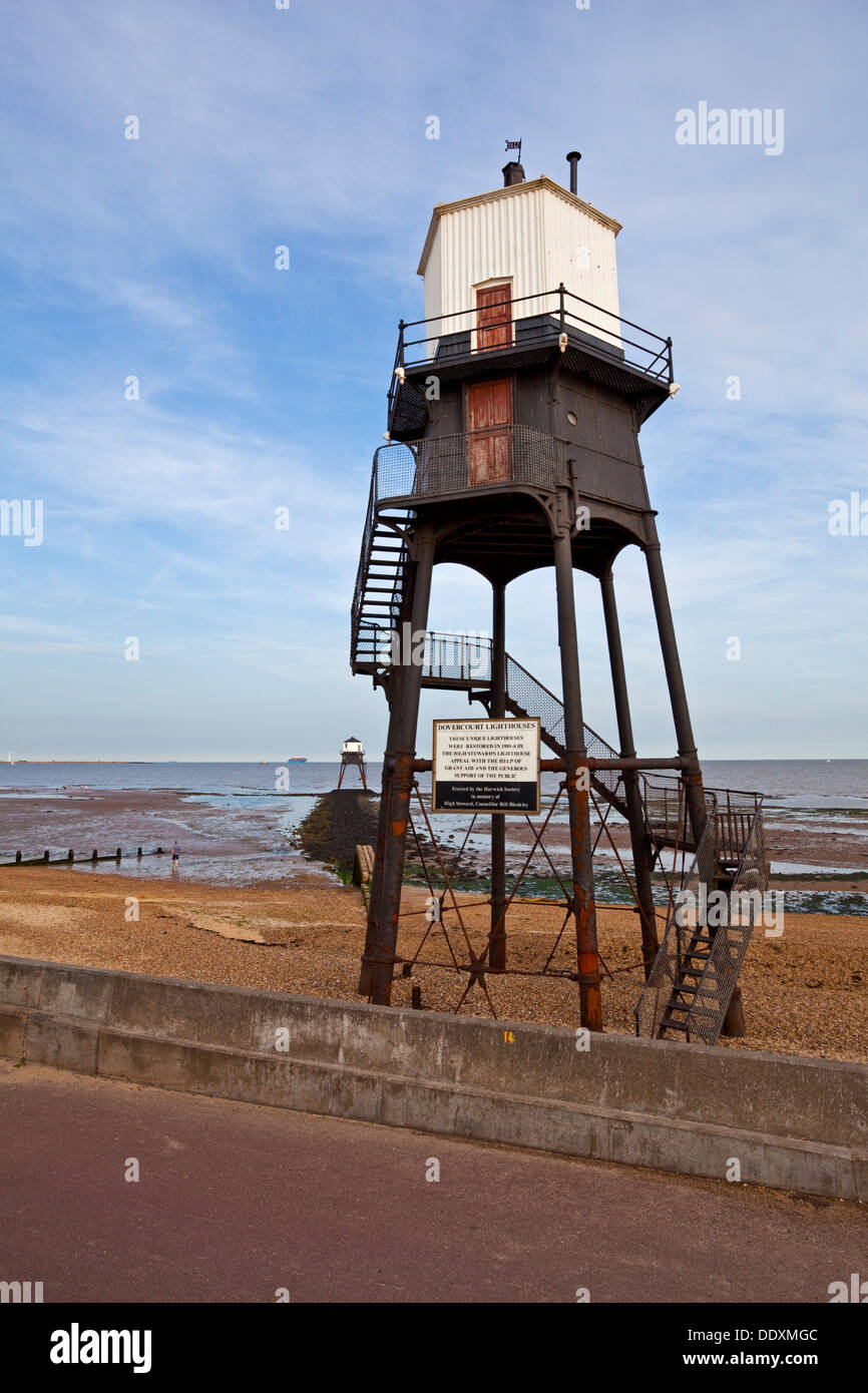 Les Phares Dovercourt restauré Dovercourt Harwich Essex UK Banque D'Images