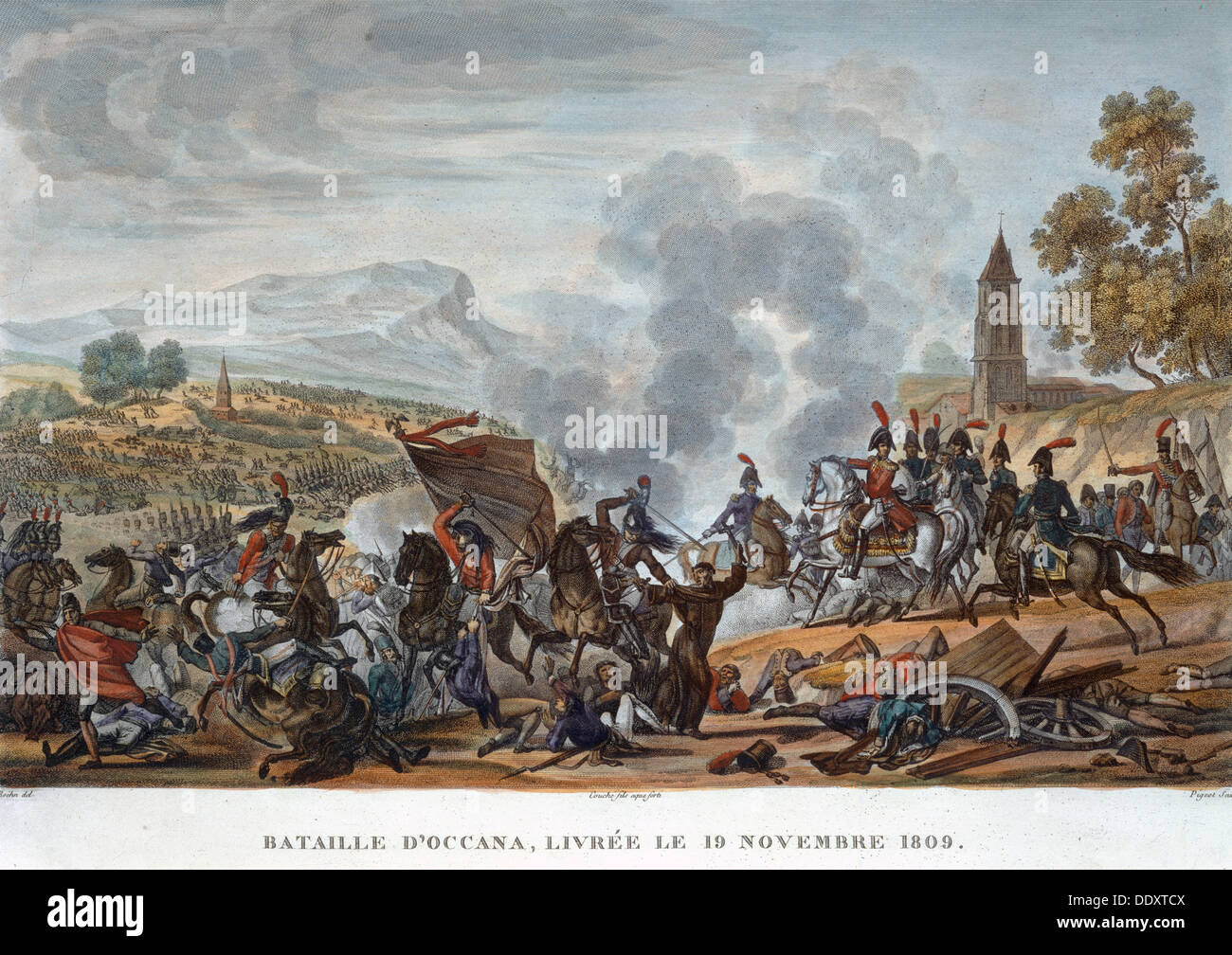 'La Bataille de Occana, le 19 novembre 1809'. Artiste : Francois Pigeot Banque D'Images