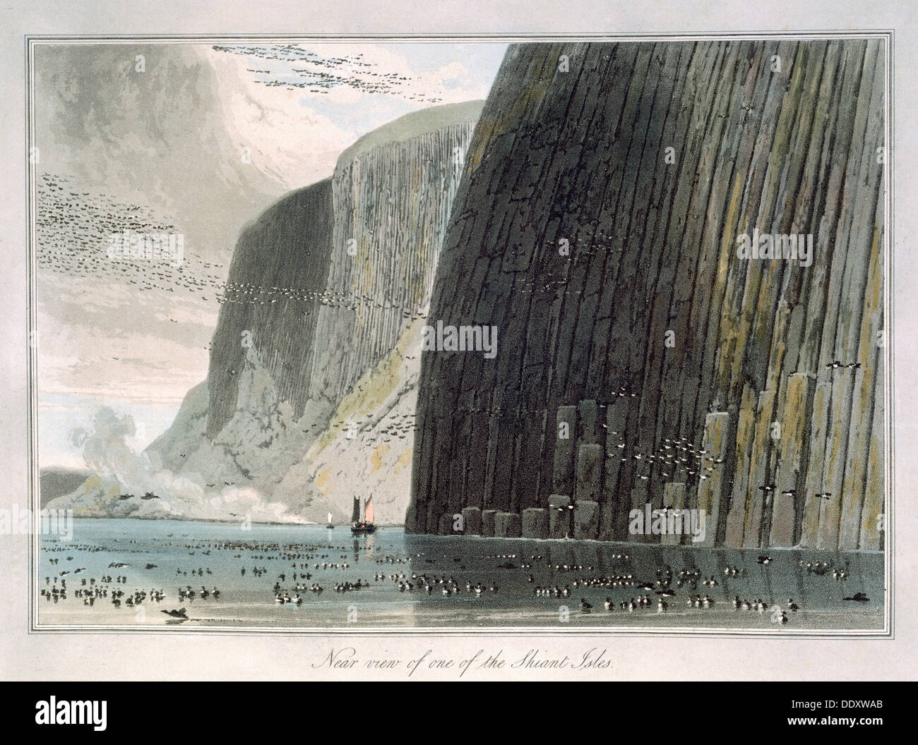 'Près de vue d'une des Shiant Isles', Hébrides extérieures, en Écosse, en 1829. Artiste : William Daniell Banque D'Images