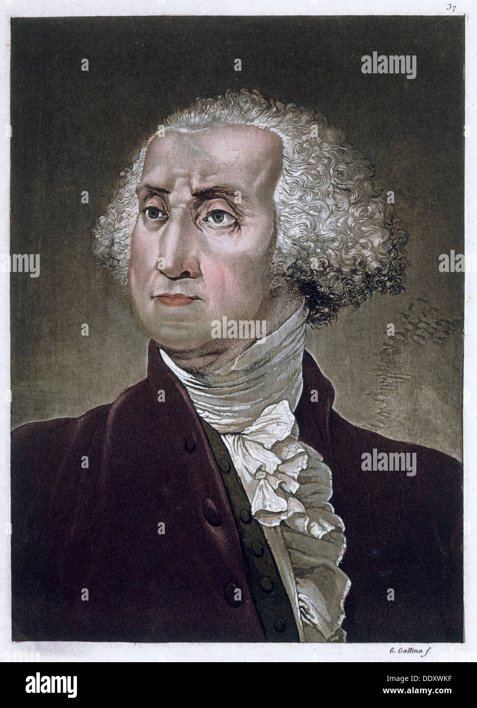 George Washington, premier président des États-Unis d'Amérique, (c1820). Artiste : Gallo Gallina Banque D'Images