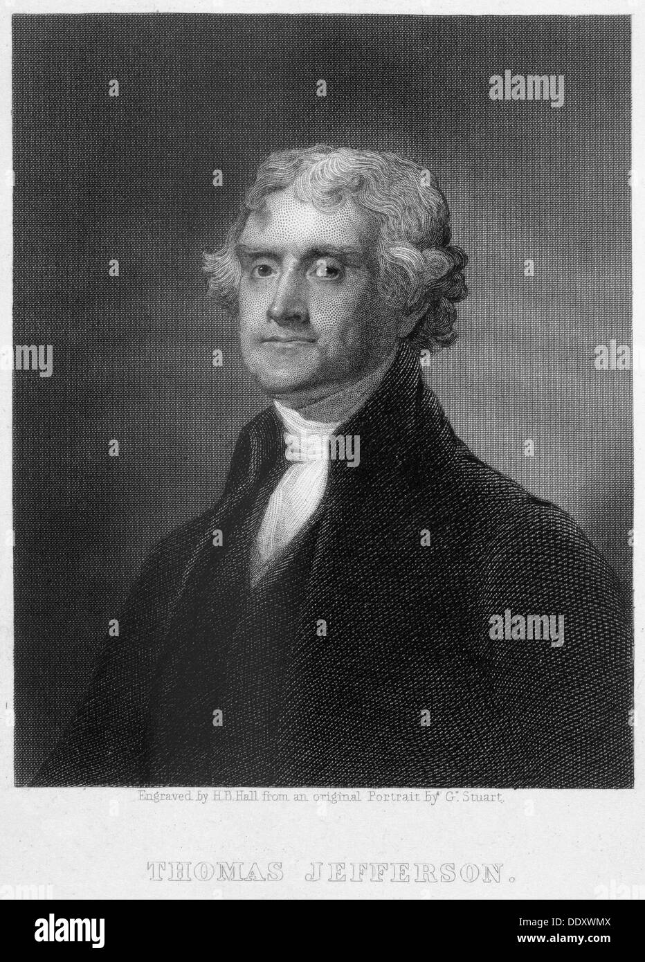 Thomas Jefferson, 3e président des États-Unis d'Amérique, (19e siècle). Artiste : Bryan Henry Hall I Banque D'Images