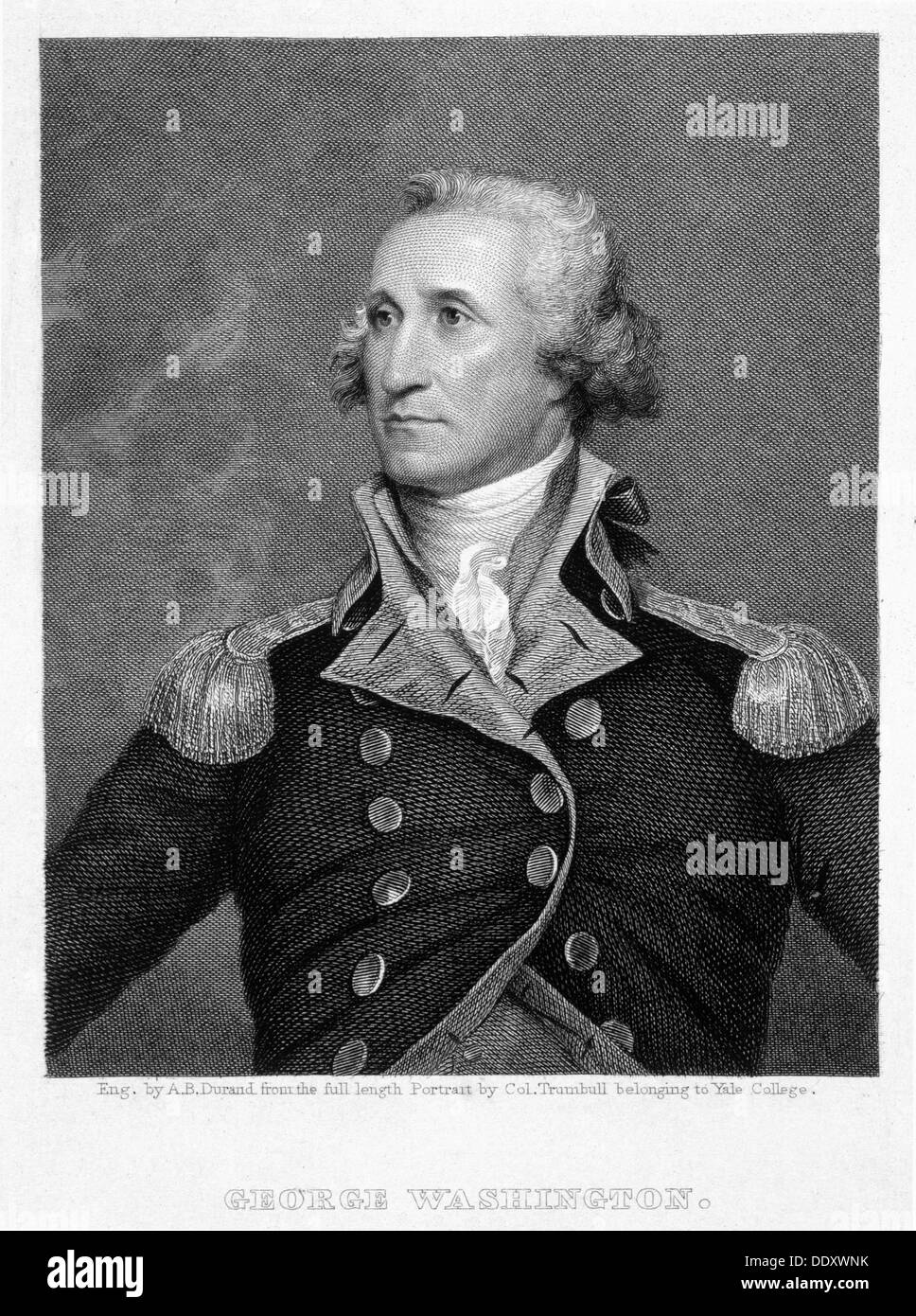 George Washington, premier président des États-Unis d'Amérique, (19e siècle). Artiste : Asher Brown Durand Banque D'Images
