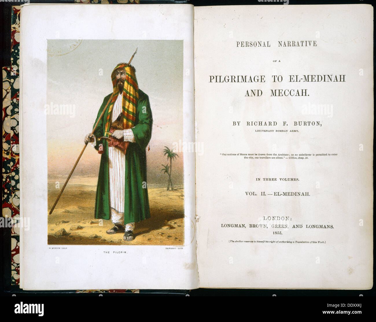 La narration personnelle d'un pèlerinage à El-Medinah et Meccah par Richard Burton, 1855. Artiste : Inconnu Banque D'Images