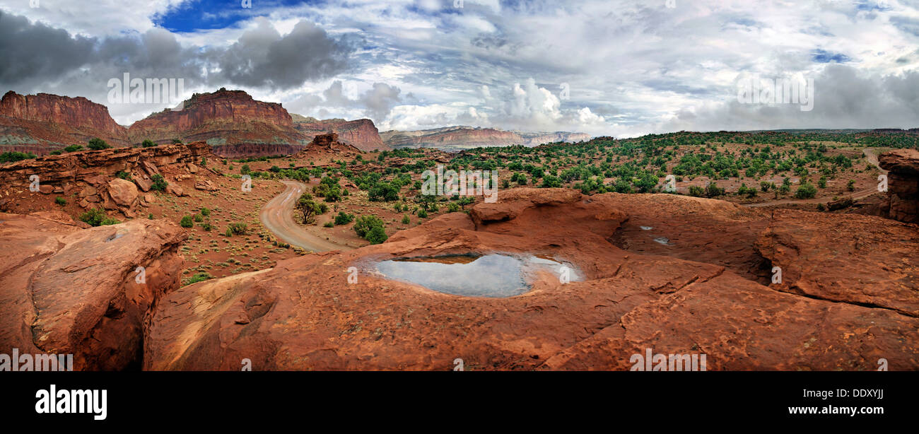 Avis de Capitol Reef après un orage Banque D'Images