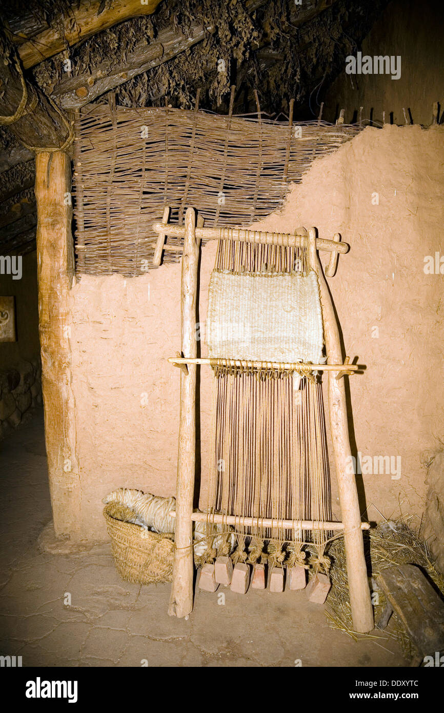 À l'intérieur d'une maison à Numantia celtibère (Numancia), Espagne, 2007. Artiste : Samuel Magal Banque D'Images