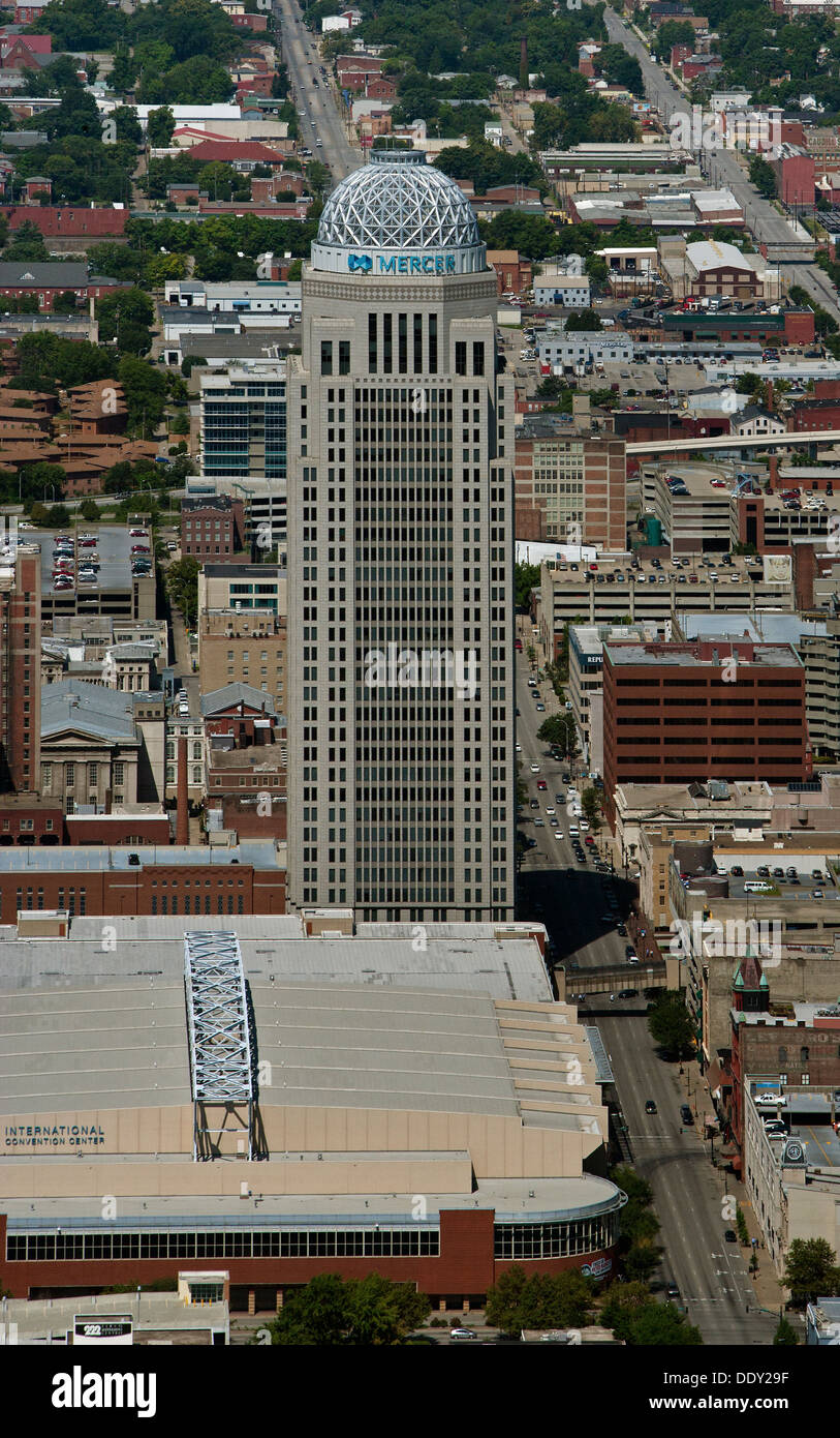 Photographie aérienne AEGON Center, du centre-ville de Louisville, Kentucky Banque D'Images