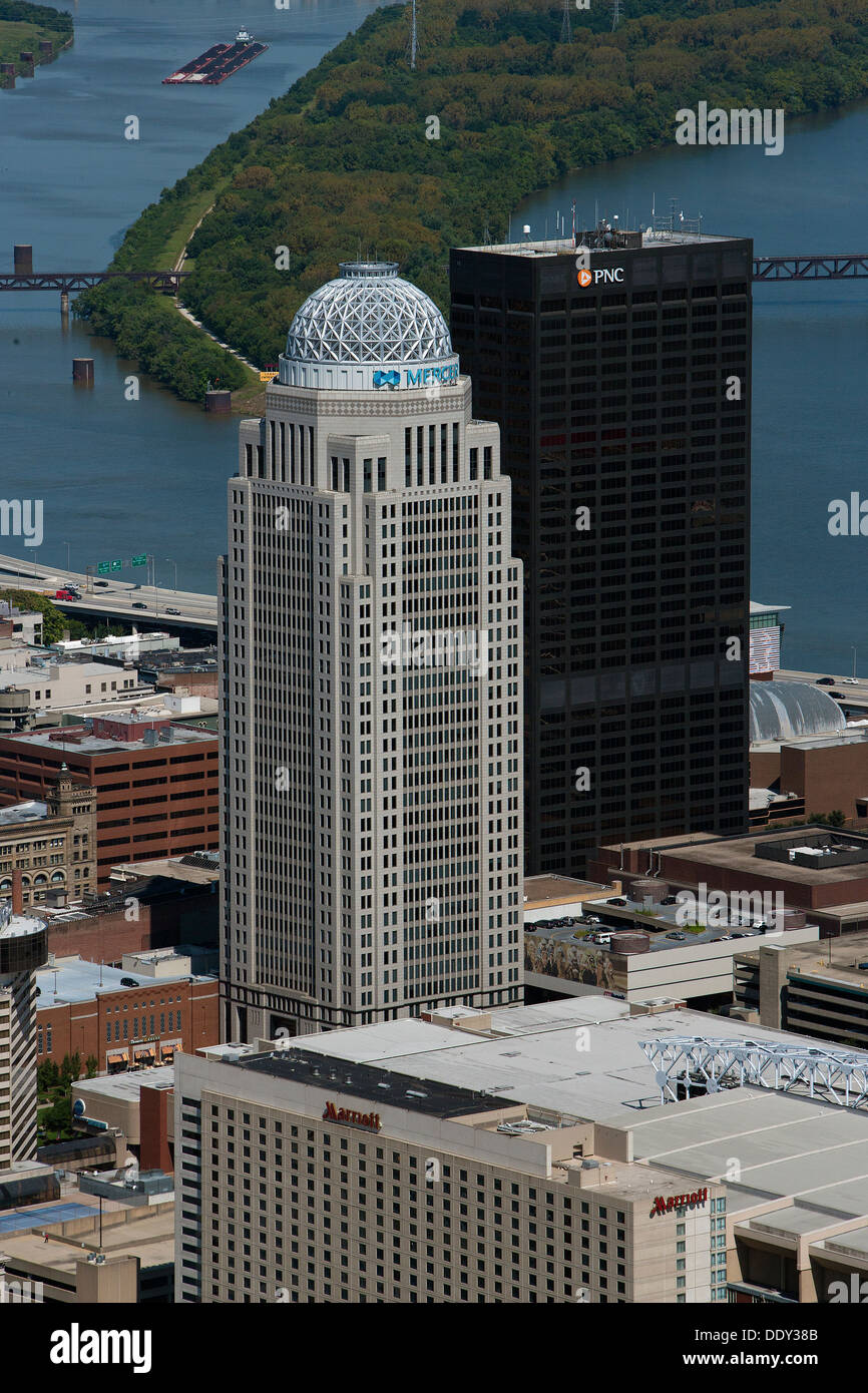 Photographie aérienne AEGON Center, PNC Plaza, le centre-ville de Louisville (Kentucky) Banque D'Images