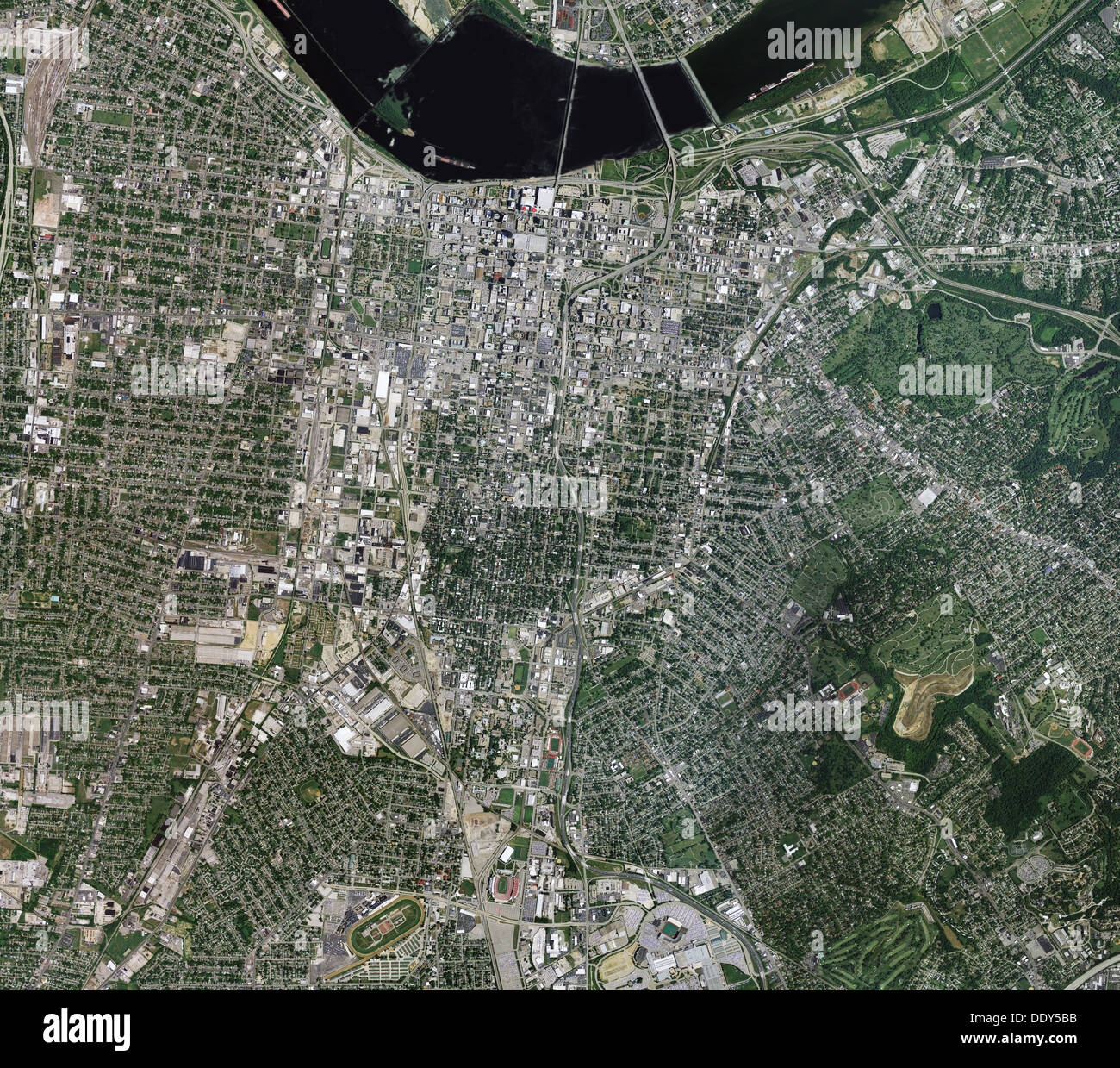 Photographie aérienne downtown Louisville, Kentucky Banque D'Images