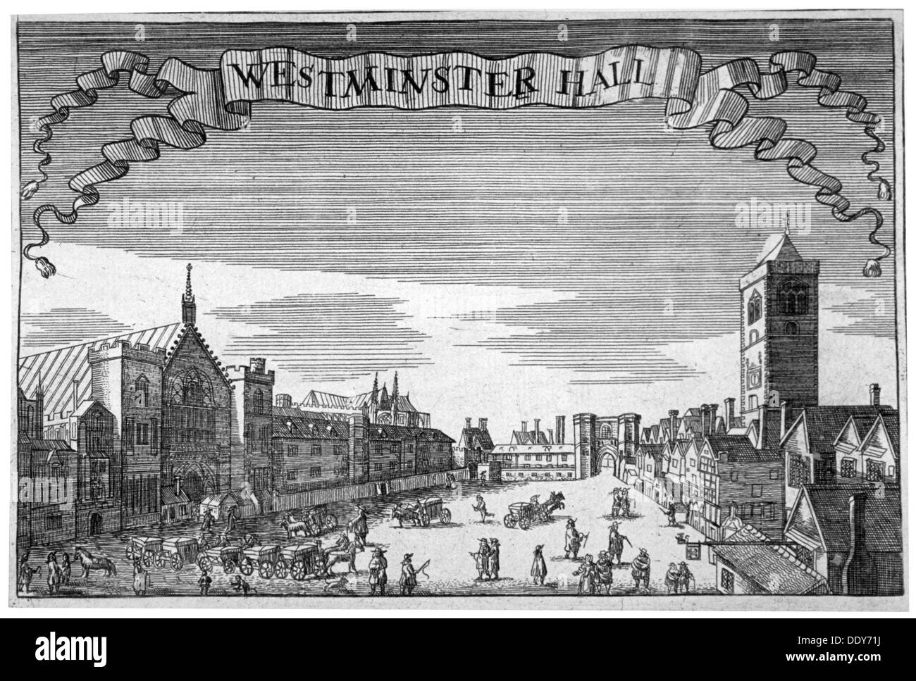 Vue sur Westminster Hall et New Palace Yard, London, c1648. Artiste : Vendeur Banque D'Images