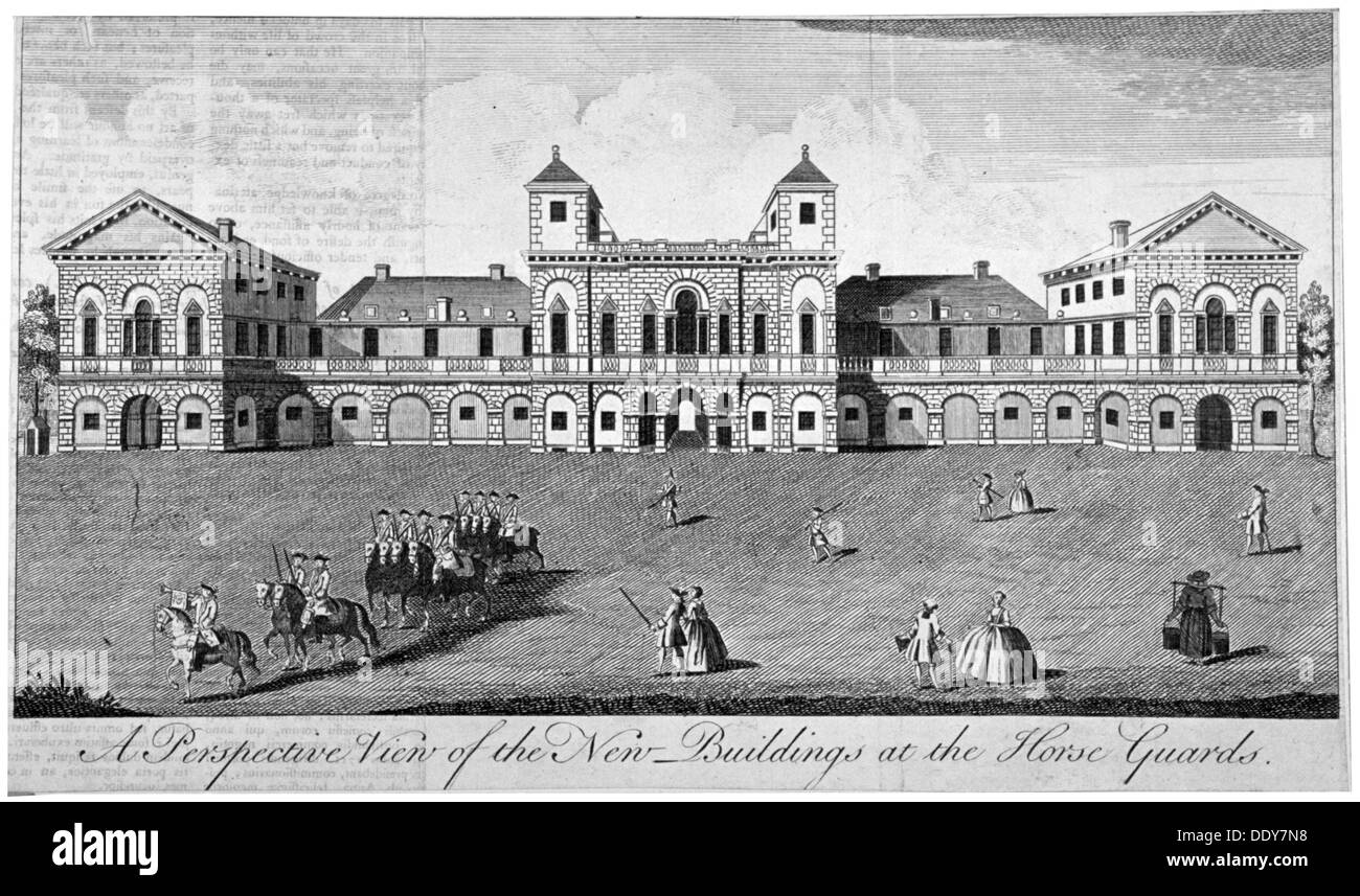 Le défilé à Horse Guards, Westminster, Londres, 1752. Artiste : Anon Banque D'Images