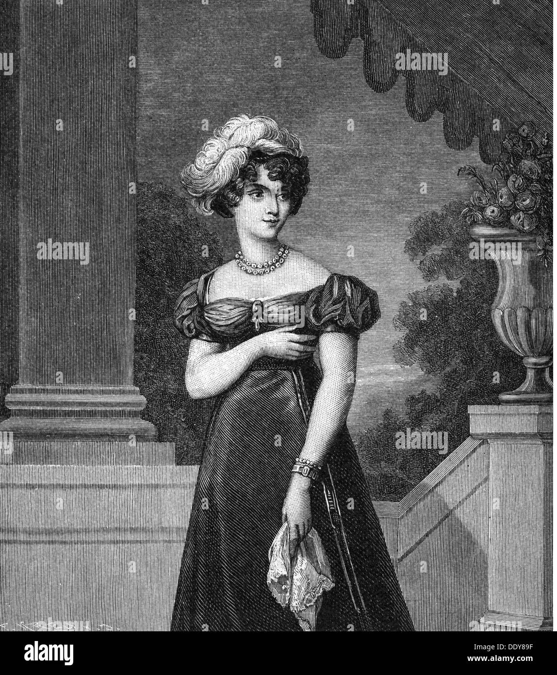 Marie Caroline, 5.11.1798 - 16.4.1870, duchesse de Berry 24.4.1816 - 14.2.1820, demi-longueur, gravure sur acier par Frilley, vers 1822, l'artiste n'a pas d'auteur pour être effacé Banque D'Images