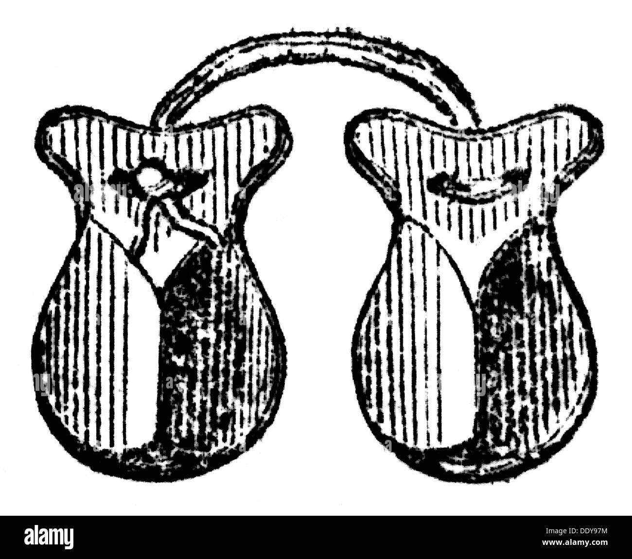 Musique, instruments, gravure en bois, 19e siècle