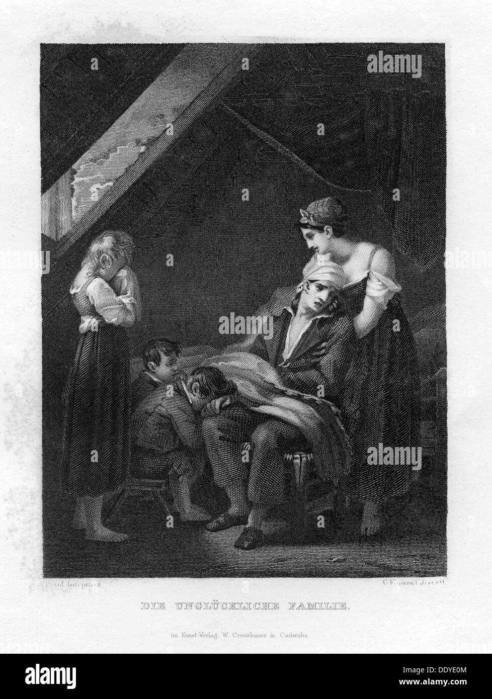 'La malheureuse famille', c1833. Artiste : Inconnu Banque D'Images
