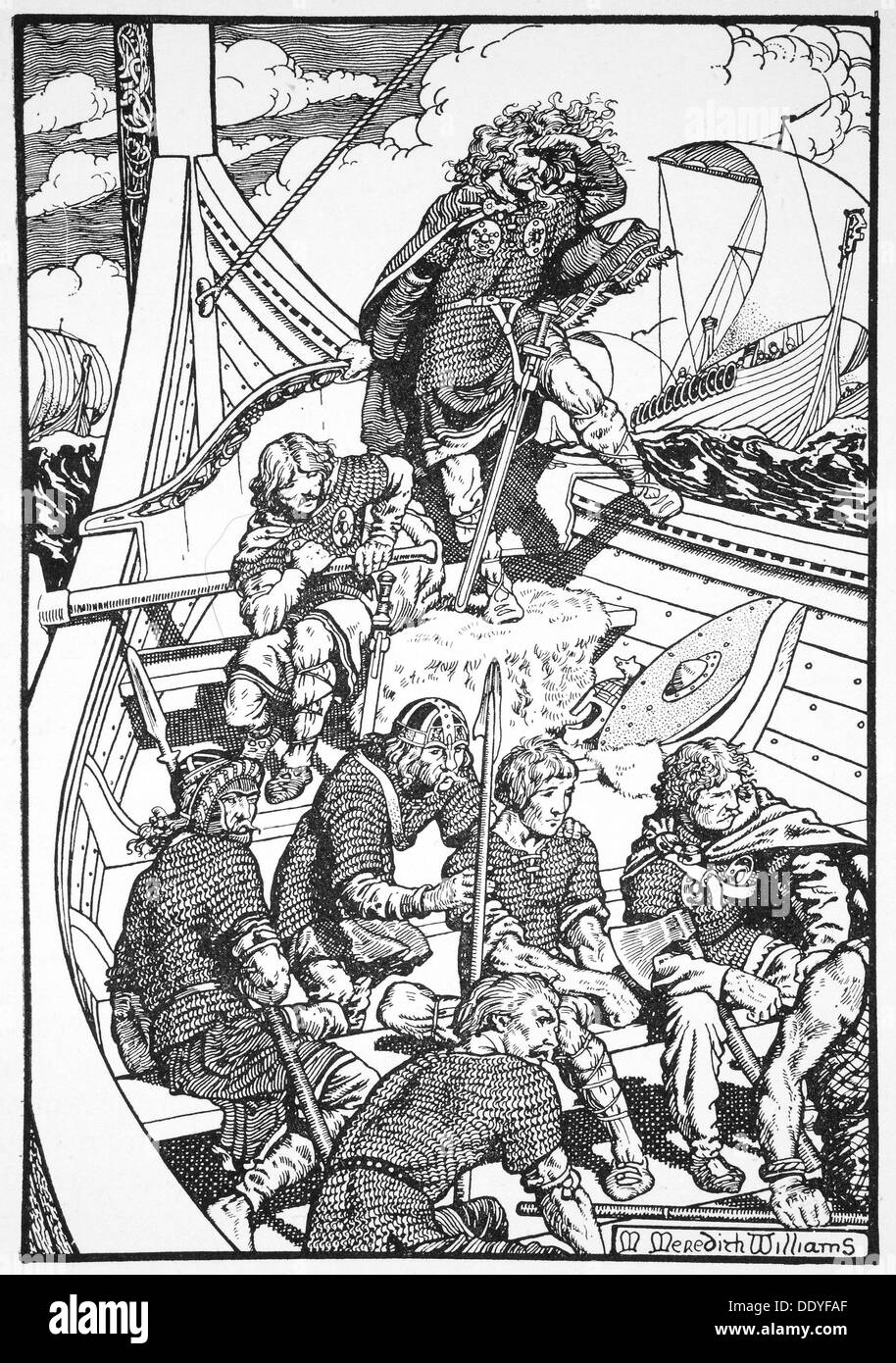 Harald Fairhair, Roi de Norvège, 9e ou 10e siècle (1913). Artiste : Meredith Morris Williams Banque D'Images