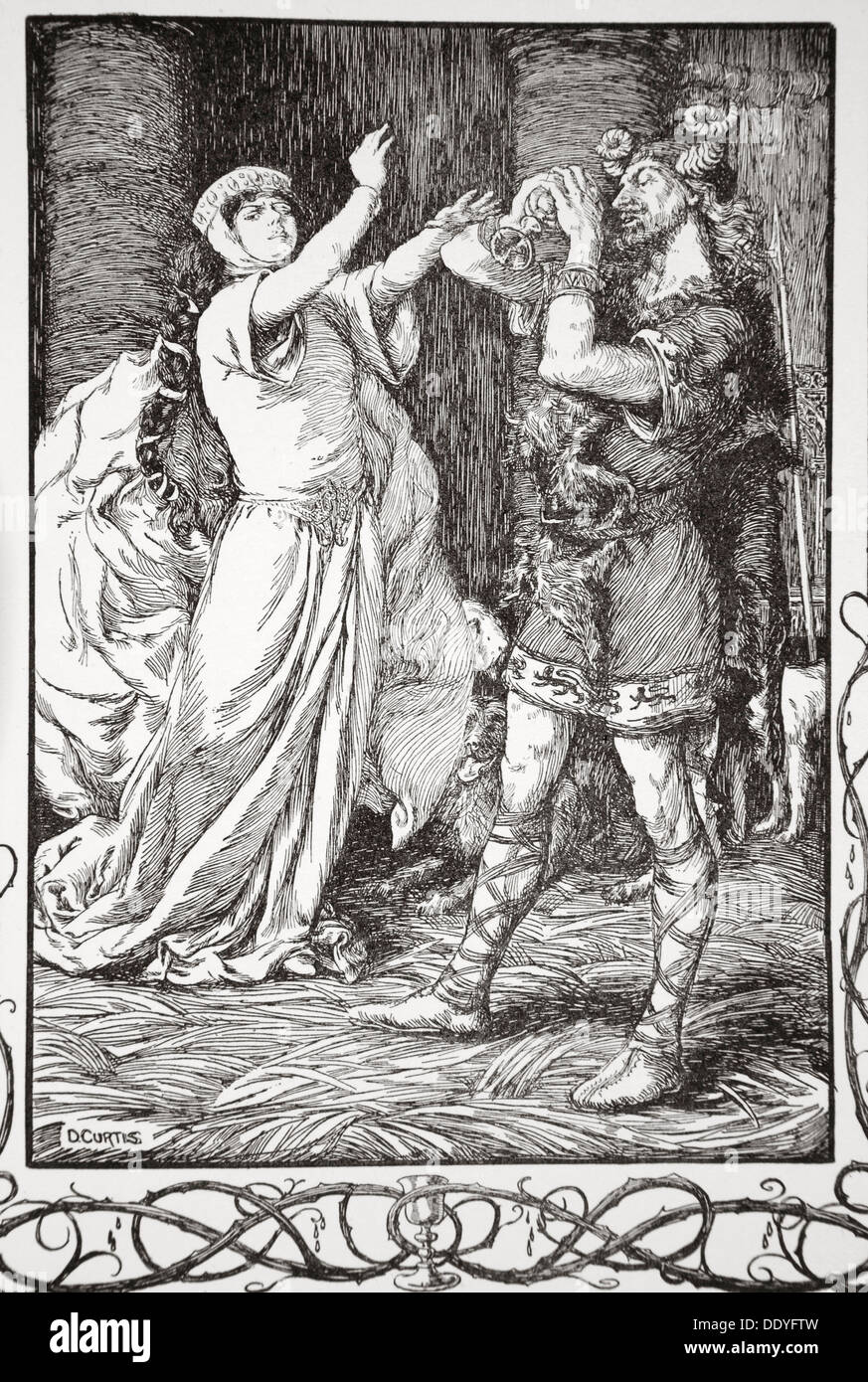 'The Queen crie à lui de s'abstenir", 1905. Artiste : Dora Curtis Banque D'Images