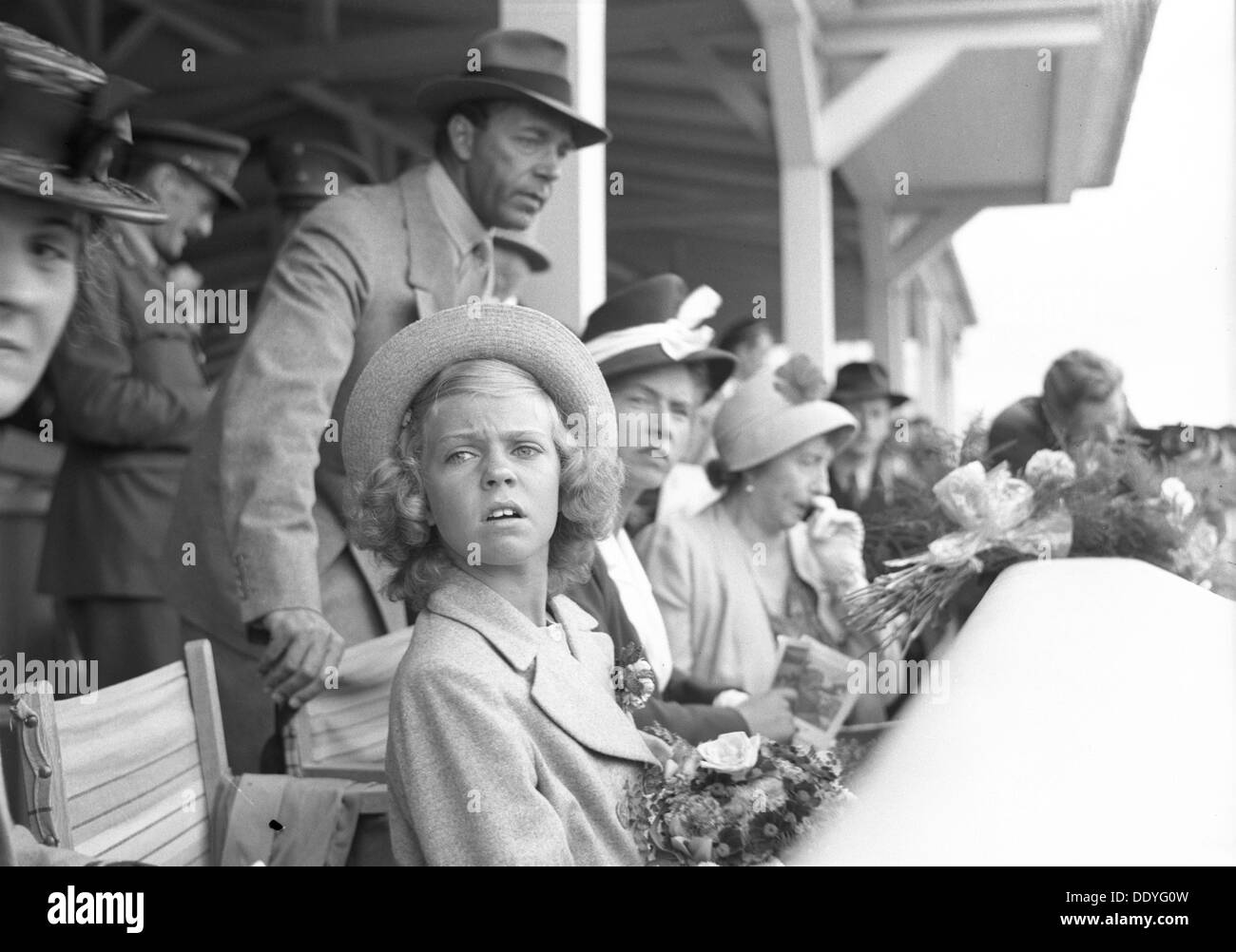 Visite de l'hippodrome de Jägersro Gustav Adolf, Malmö, Suède, 1945. Artiste : Otto Ohm Banque D'Images