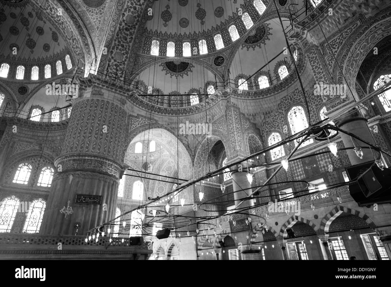 L'intérieur de la Mosquée de Sultanahmet (mosquée bleue) Istanbul Banque D'Images
