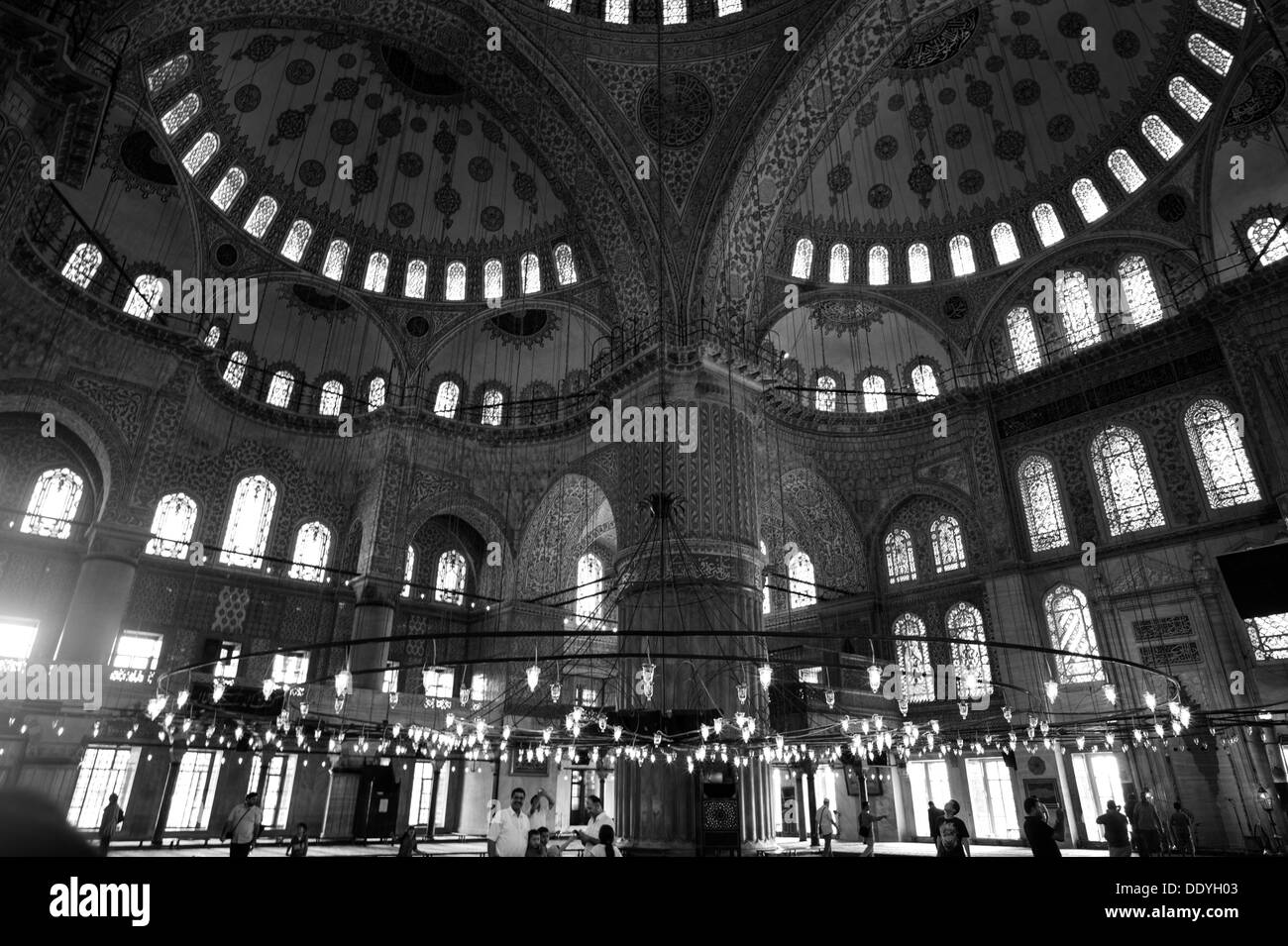 L'intérieur de la Mosquée de Sultanahmet (mosquée bleue) Istanbul Banque D'Images