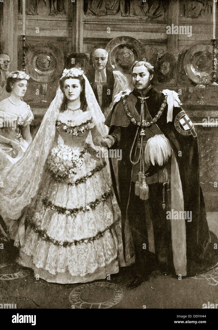 Le mariage du Prince de Galles et de la princesse Alexandra de Danemark, Windsor, 1863 (1901). Artiste : Inconnu Banque D'Images