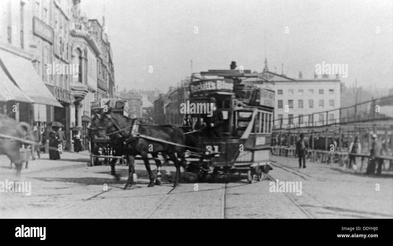 Une ligne longue Central, Nottingham, Nottinghamshire, c1890( ?). Artiste : Inconnu Banque D'Images