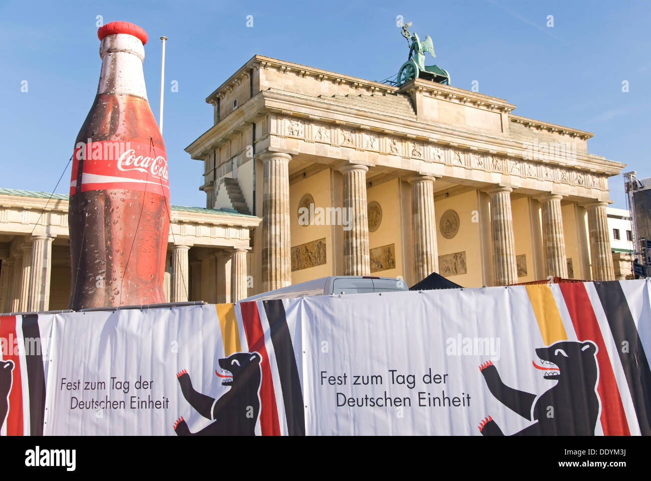 20 ans de la réunification allemande, célébration à la porte de Brandebourg, Berlin Banque D'Images