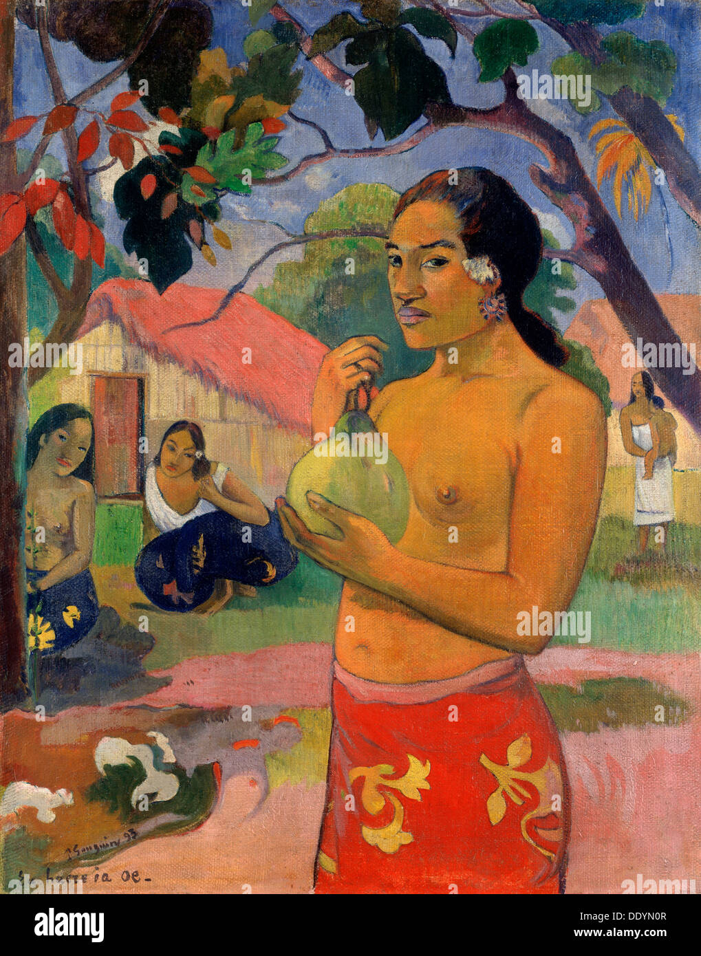 'Eu haere ia oe (Femme tenant un fruit. Où allez-vous ?)', 1893. Artiste : Paul Gauguin Banque D'Images