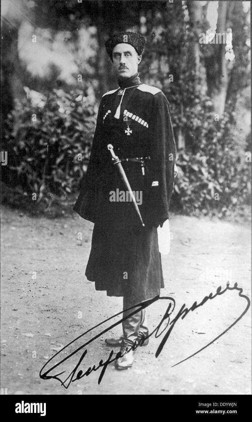 Baron Piotr Nikolaïevitch Wrangel, général blanc de la guerre civile russe, 1919. Artiste : Anon Banque D'Images