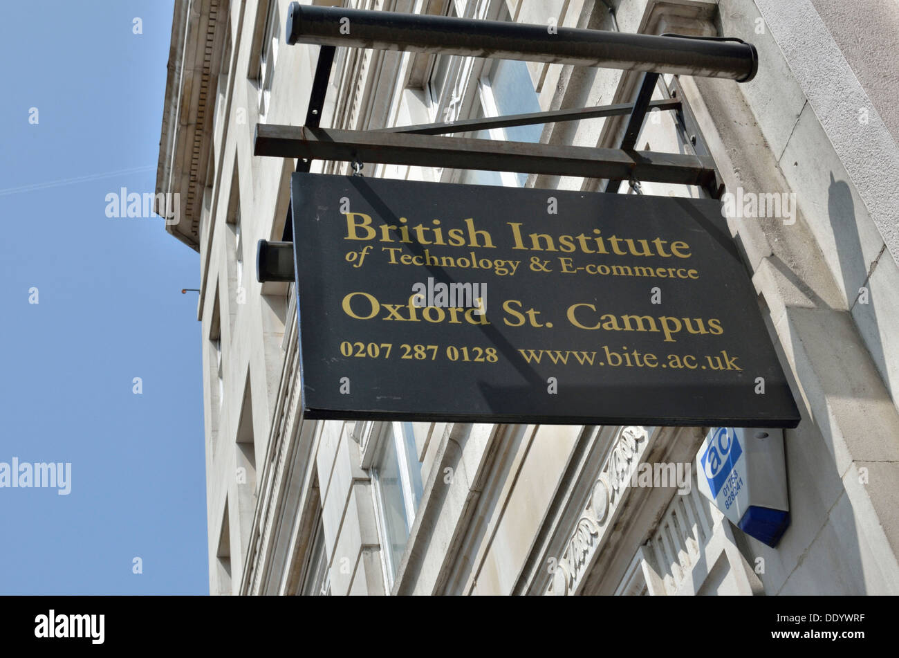 Institut britannique de la technologie et de l'E-Commerce Campus Oxford Street, Londres, Royaume-Uni. Banque D'Images