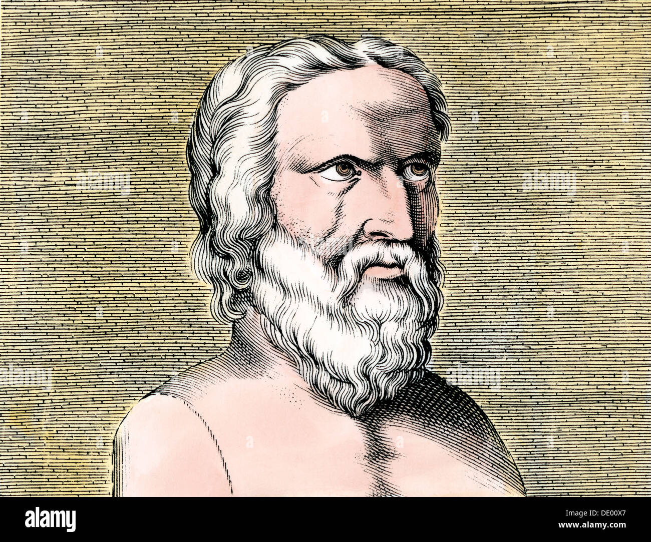 Héraclite, philosophe grec. La gravure à la main, Banque D'Images