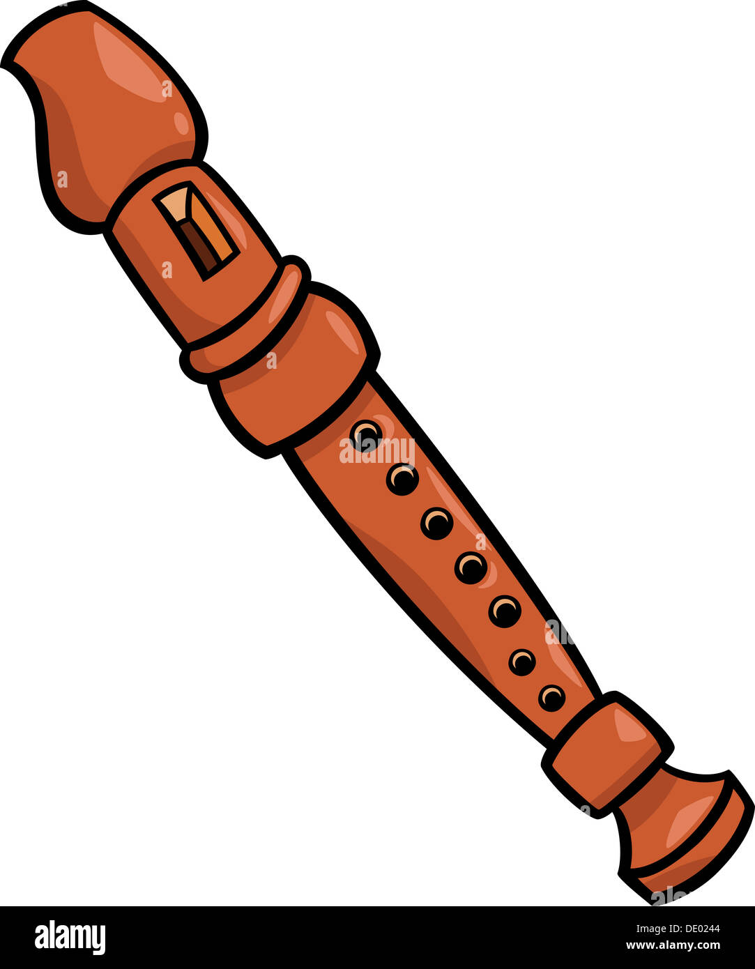 Cartoon Illustration de l'objet d'instruments de musique flûte Clip Art Banque D'Images