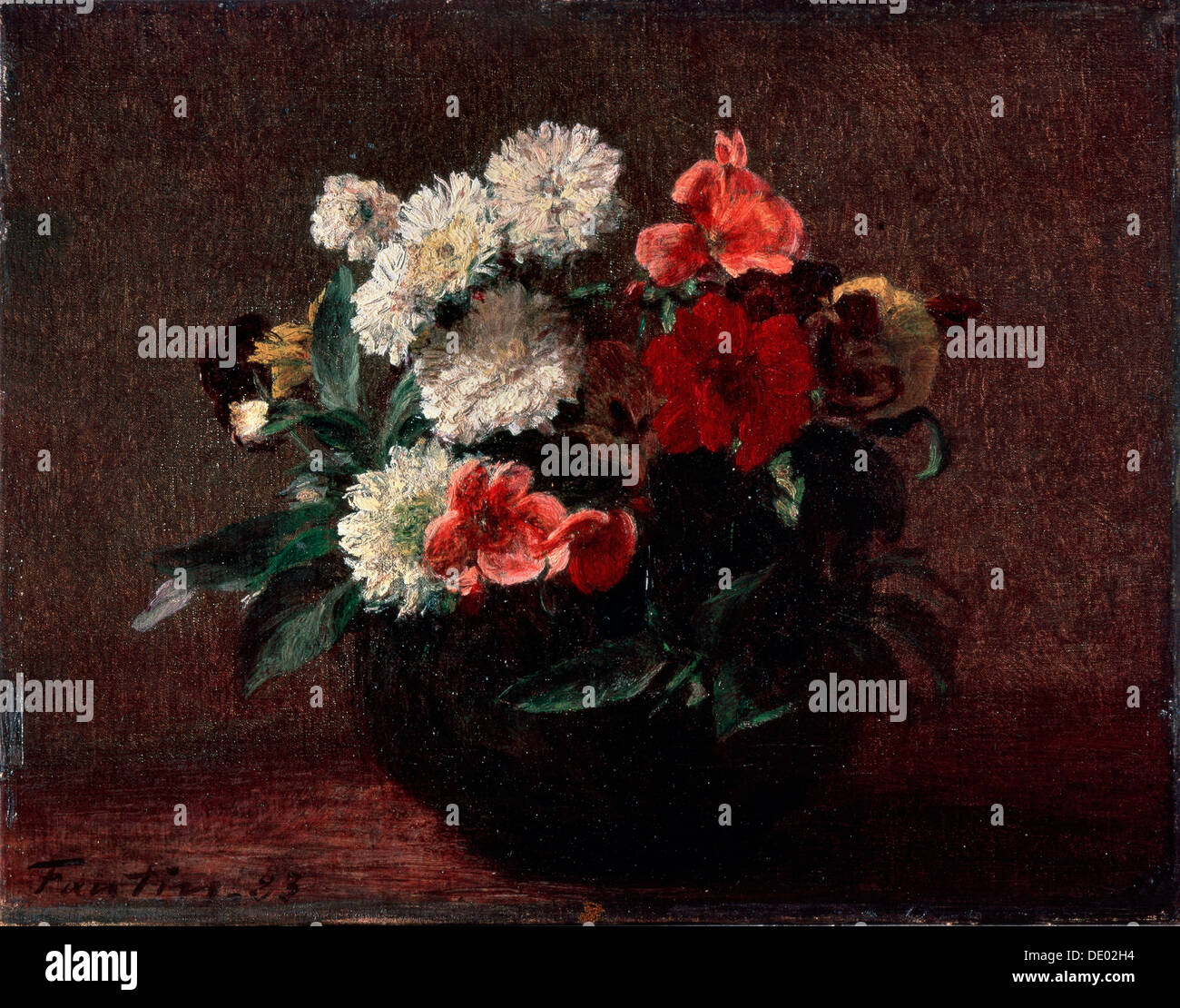 'Fleurs dans un vase en terre cuite", 1883. Artiste : Henri Fantin-Latour Banque D'Images