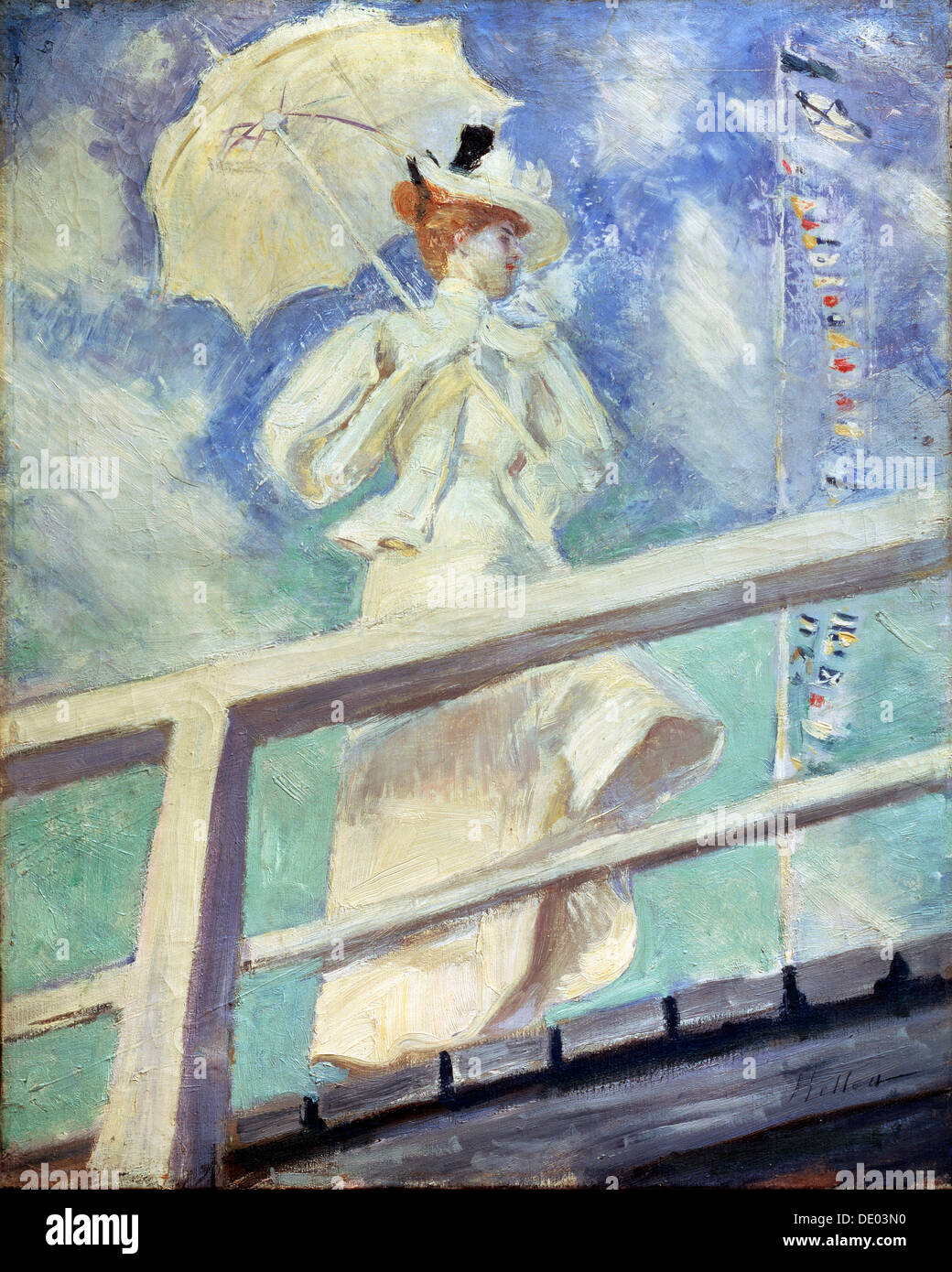 "Dame en blanc", fin du 19e siècle( ?). Artiste : Paul Helleu Banque D'Images