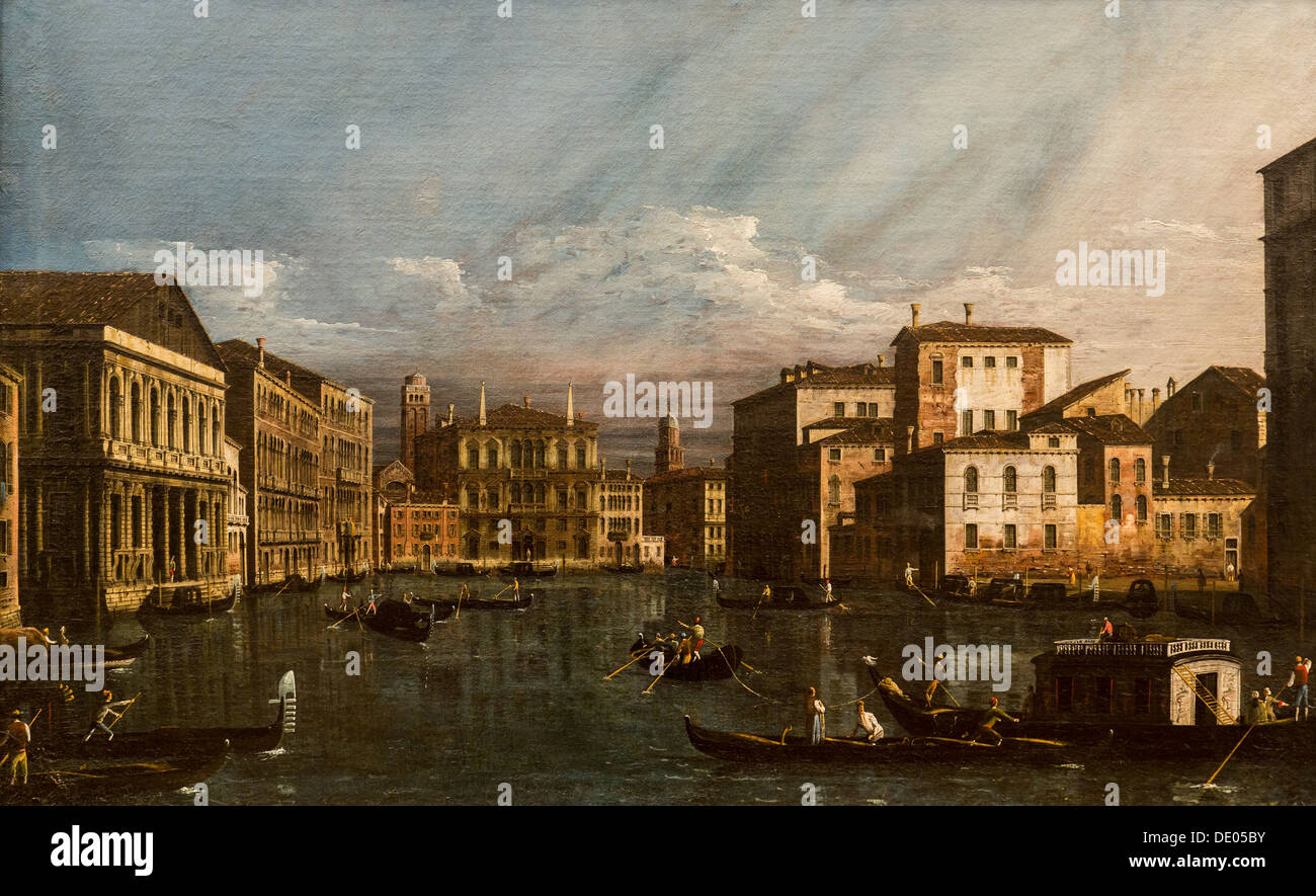 18e siècle - Le Grand Canal à Venise, 1740 - Bernardo Bellotto Philippe Sauvan-Magnet / Active Museum huile sur toile Banque D'Images