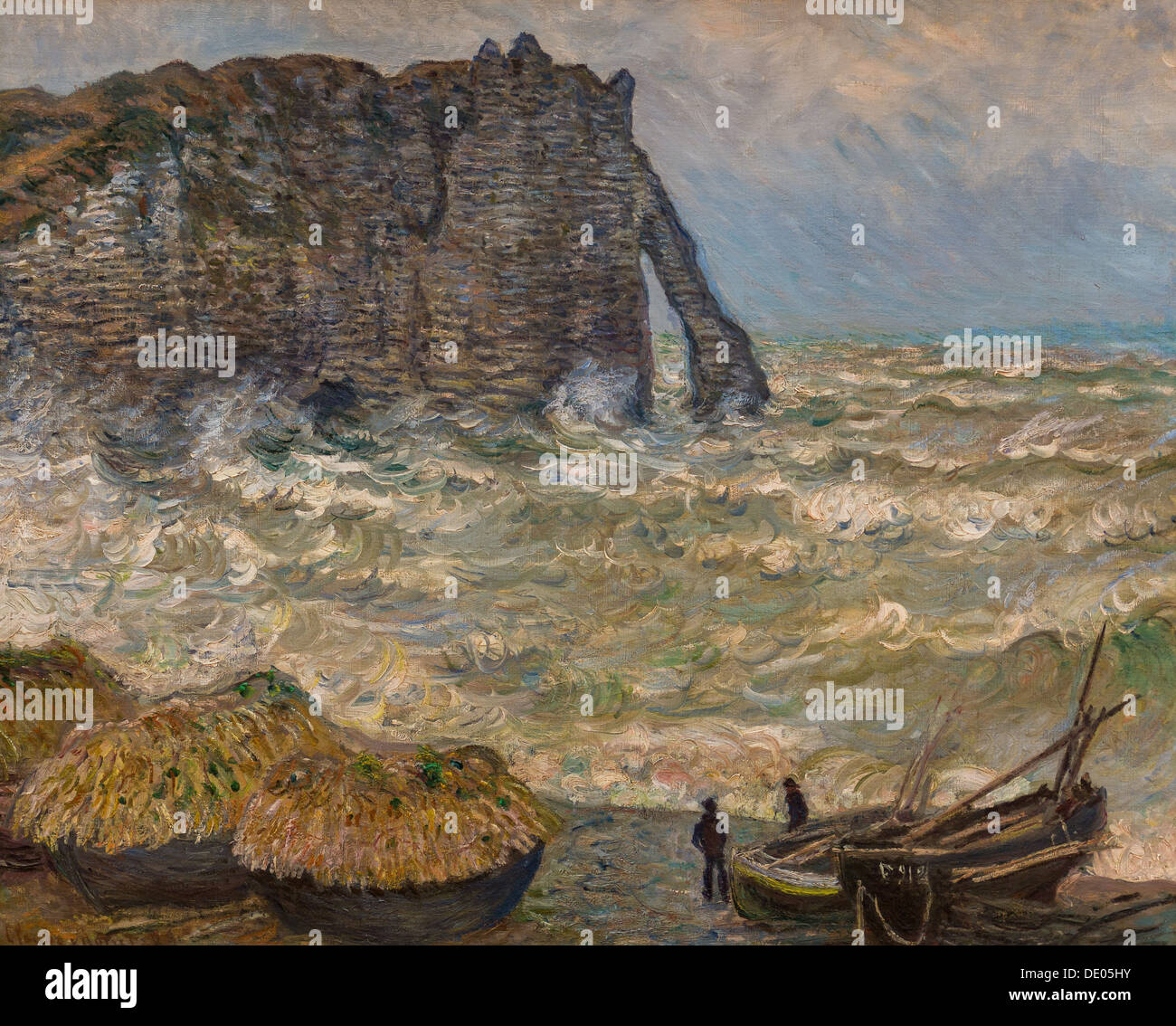 19ème siècle - Mer Agitée à Etretat, 1883 - Claude Monet Philippe Sauvan-Magnet / Active Museum huile sur toile Banque D'Images