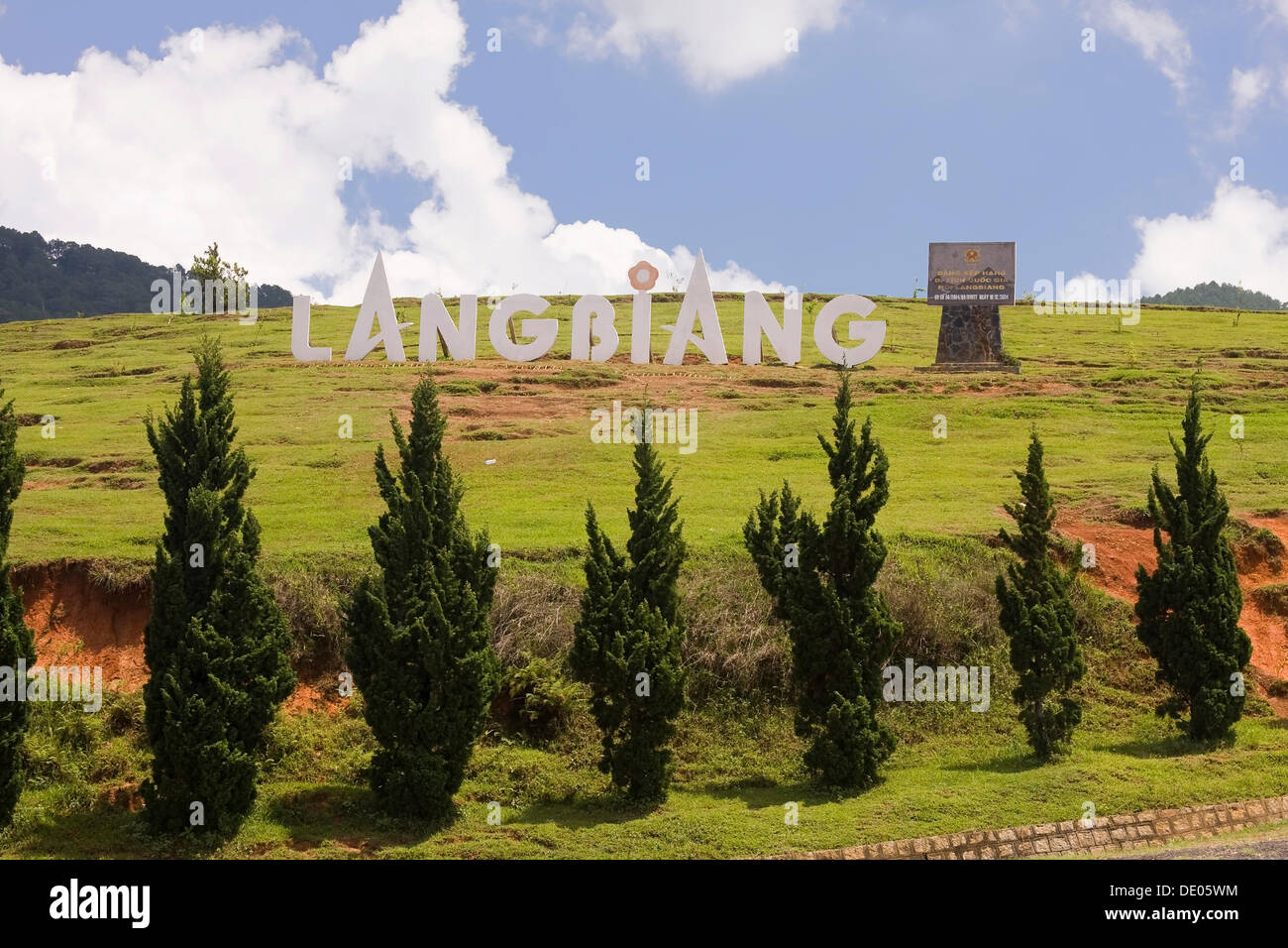 Paysage à Mont Langbiang, lieu d'excursions, de hautes terres centrales près de Dalat, Vietnam, Asie Banque D'Images