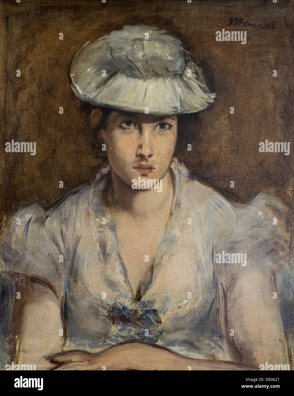 19ème siècle - Portrait de Marguerite Gauthier-Lathuille, 1879 - Edouard Manet Philippe Sauvan-Magnet / Active Museum huile sur c Banque D'Images