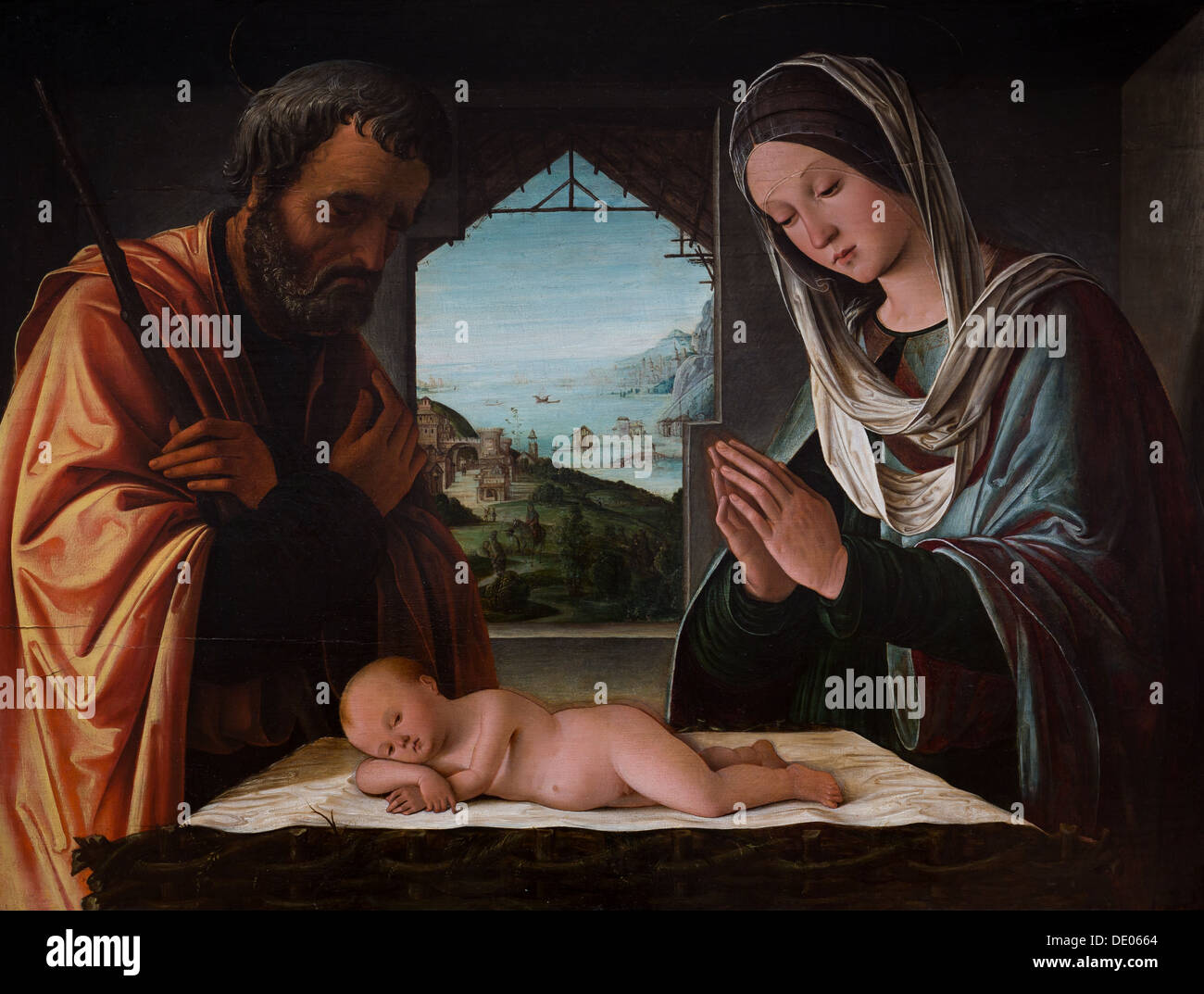 15e siècle - Nativité, 1490 - Lorenzo Costa Philippe Sauvan-Magnet / Active Museum huile sur toile Banque D'Images