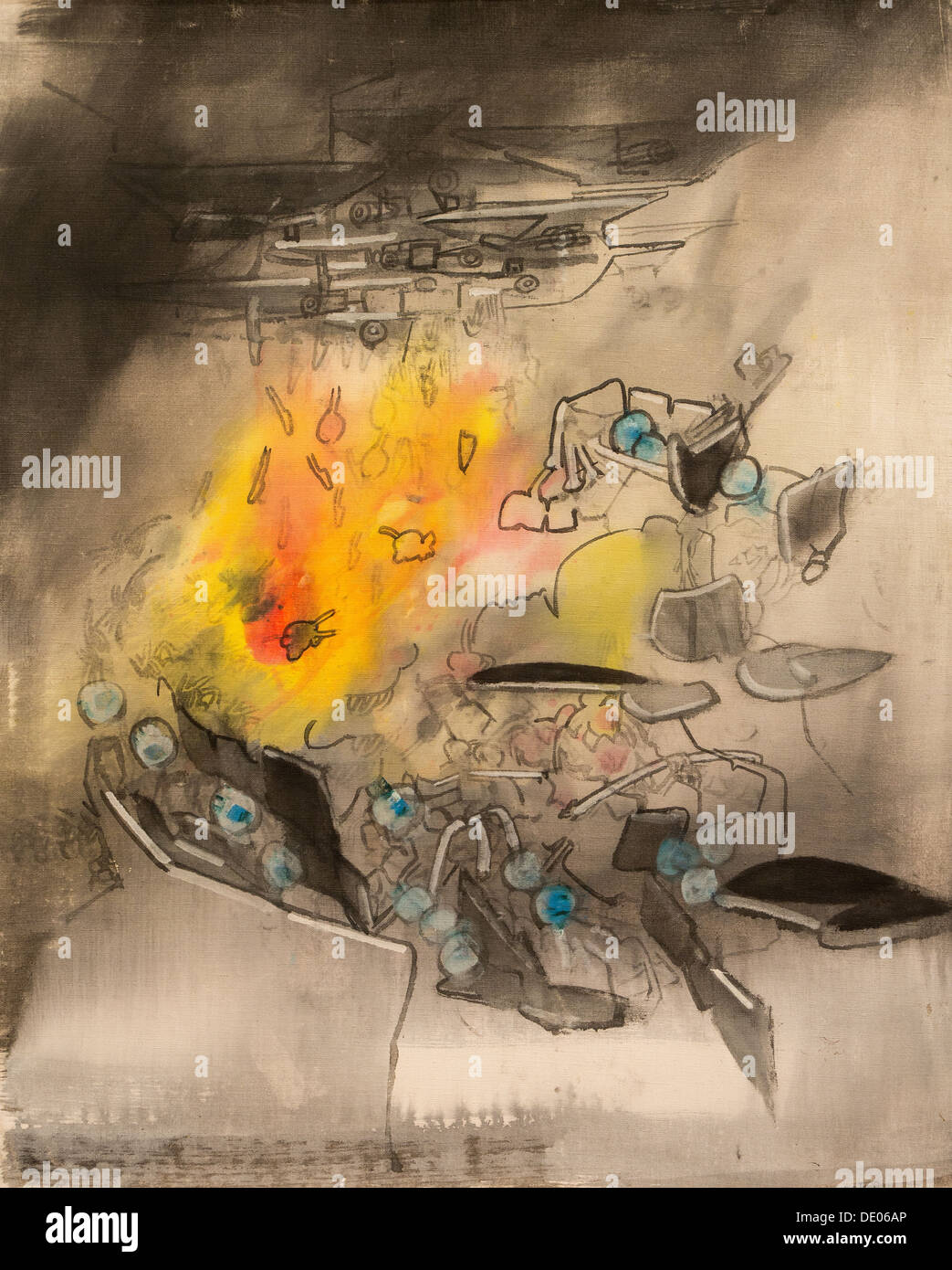 20e siècle - Composition 72, 1972 - Roberto Matta Philippe Sauvan-Magnet / Active Museum huile sur toile Banque D'Images