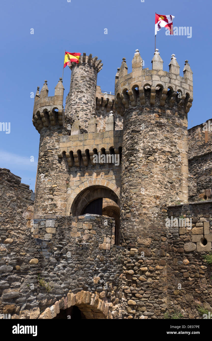 Ponferrada. Château des Templiers. XIII à XVI siècle. Banque D'Images