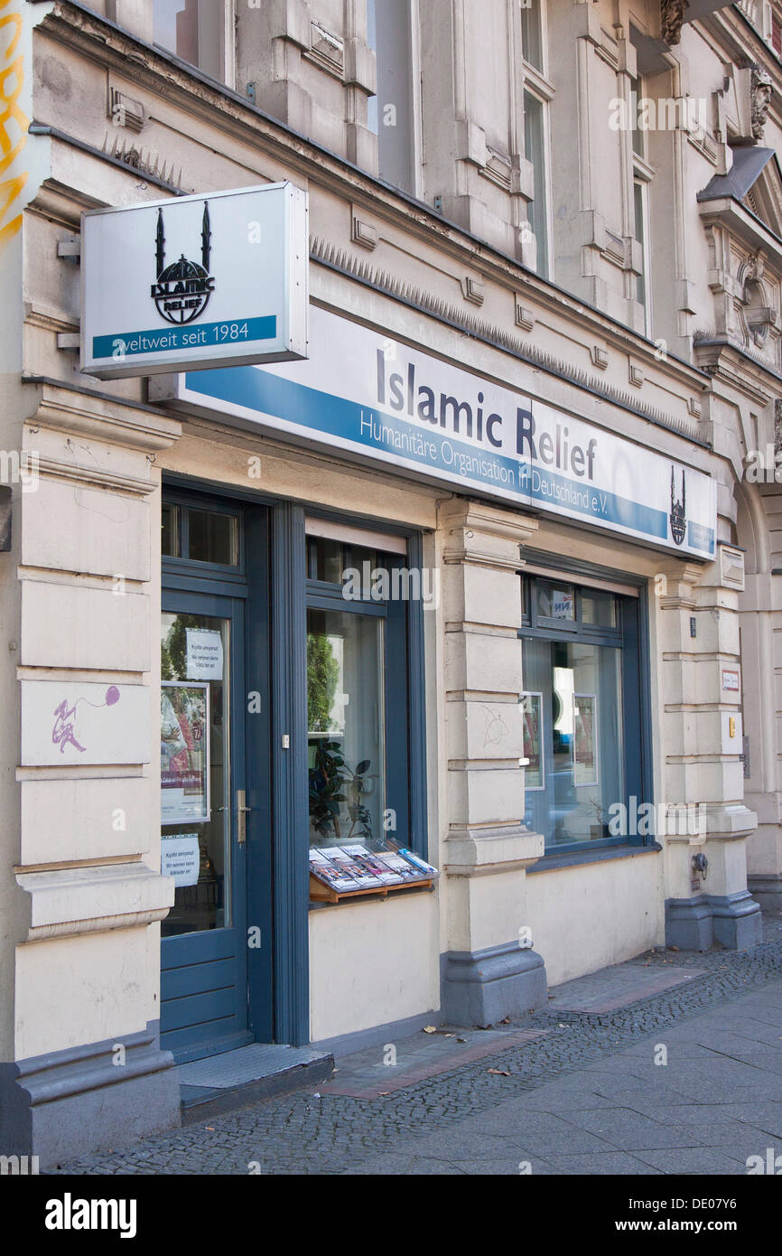 Façade, office de tourisme de Islamic Relief, une organisation de secours et de développement international, Berlin Banque D'Images