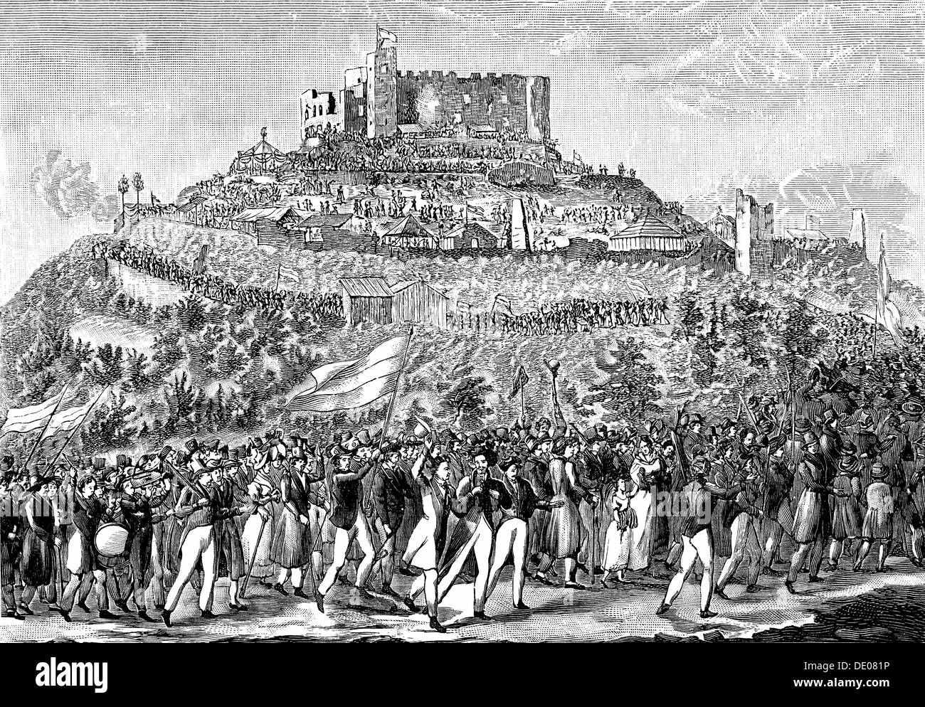 Procession vers le château de Hambach le 27 mai 1832. Artiste : Anon Banque D'Images