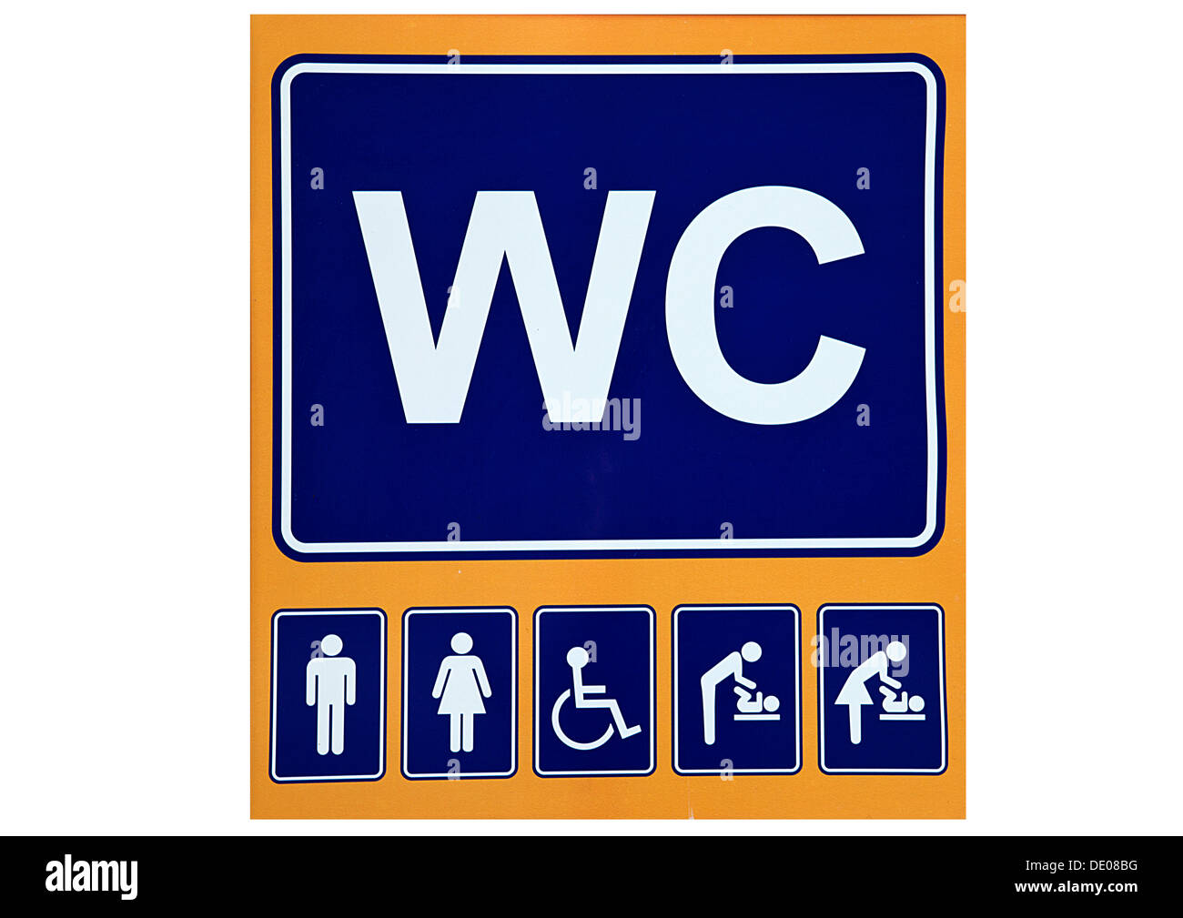 Toilettes signe avec pictogrammes pour les séparer des tables à langer pour les hommes et les femmes, Istanbul, Turquie Banque D'Images