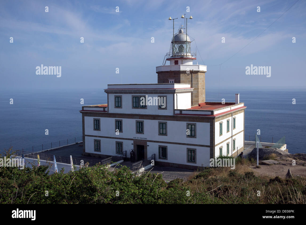Phare de Finisterre. Ce lieu était le point le plus occidental du monde connu au Moyen Âge Banque D'Images