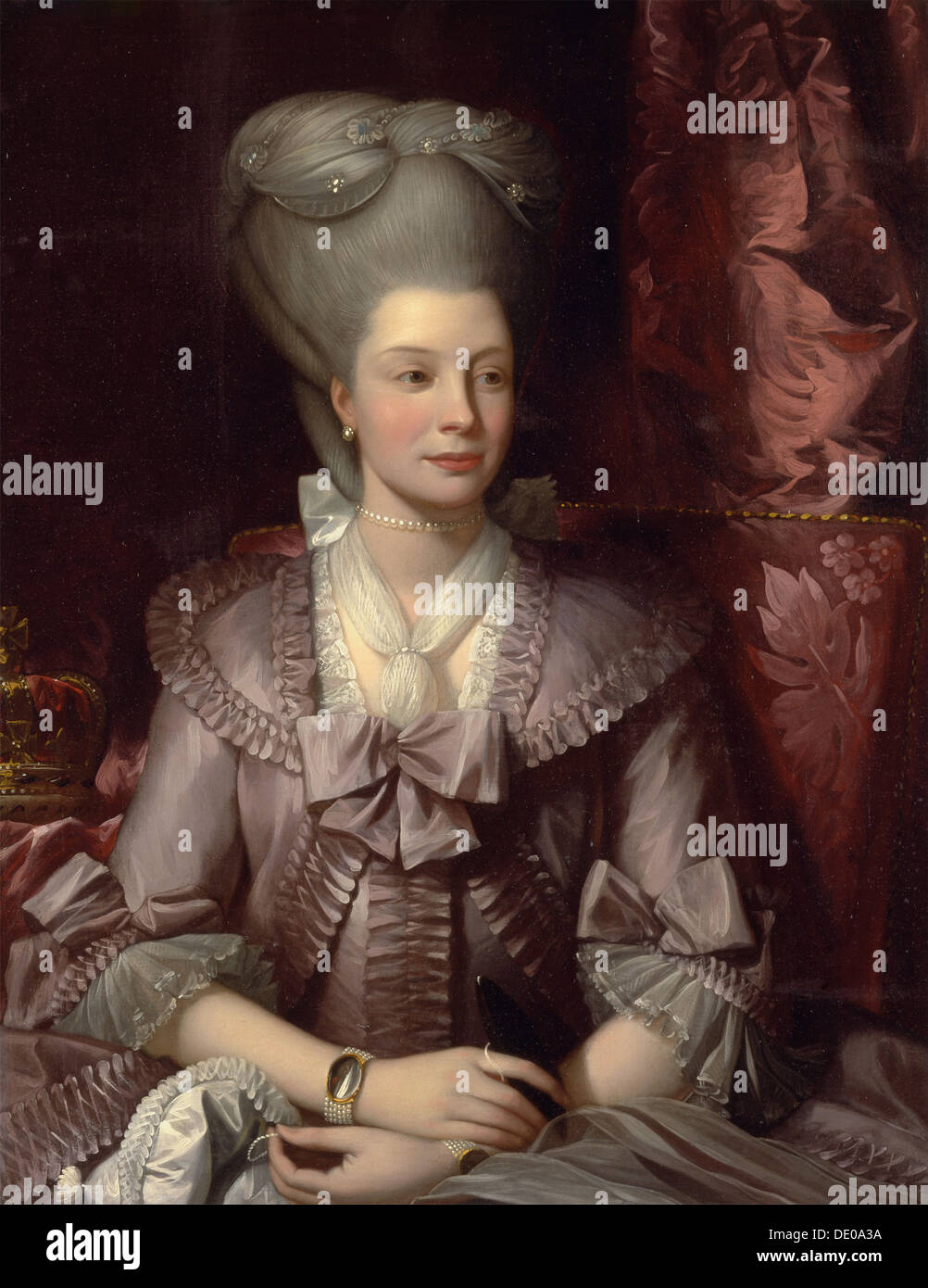 Queen Charlotte du Royaume-Uni (1744-1818), 1777. Artiste : Benjamin, de l'Ouest (1738-1820) Banque D'Images