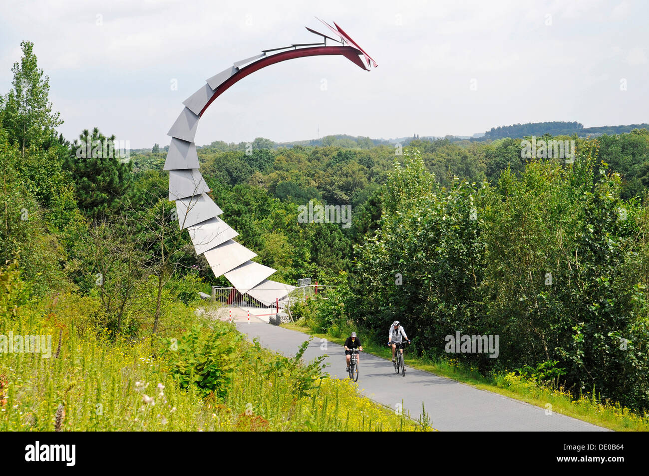 Le pont du dragon, Halde Hoheward mine, heap, parc paysage, Herten, Ruhr, Rhénanie du Nord-Westphalie Banque D'Images