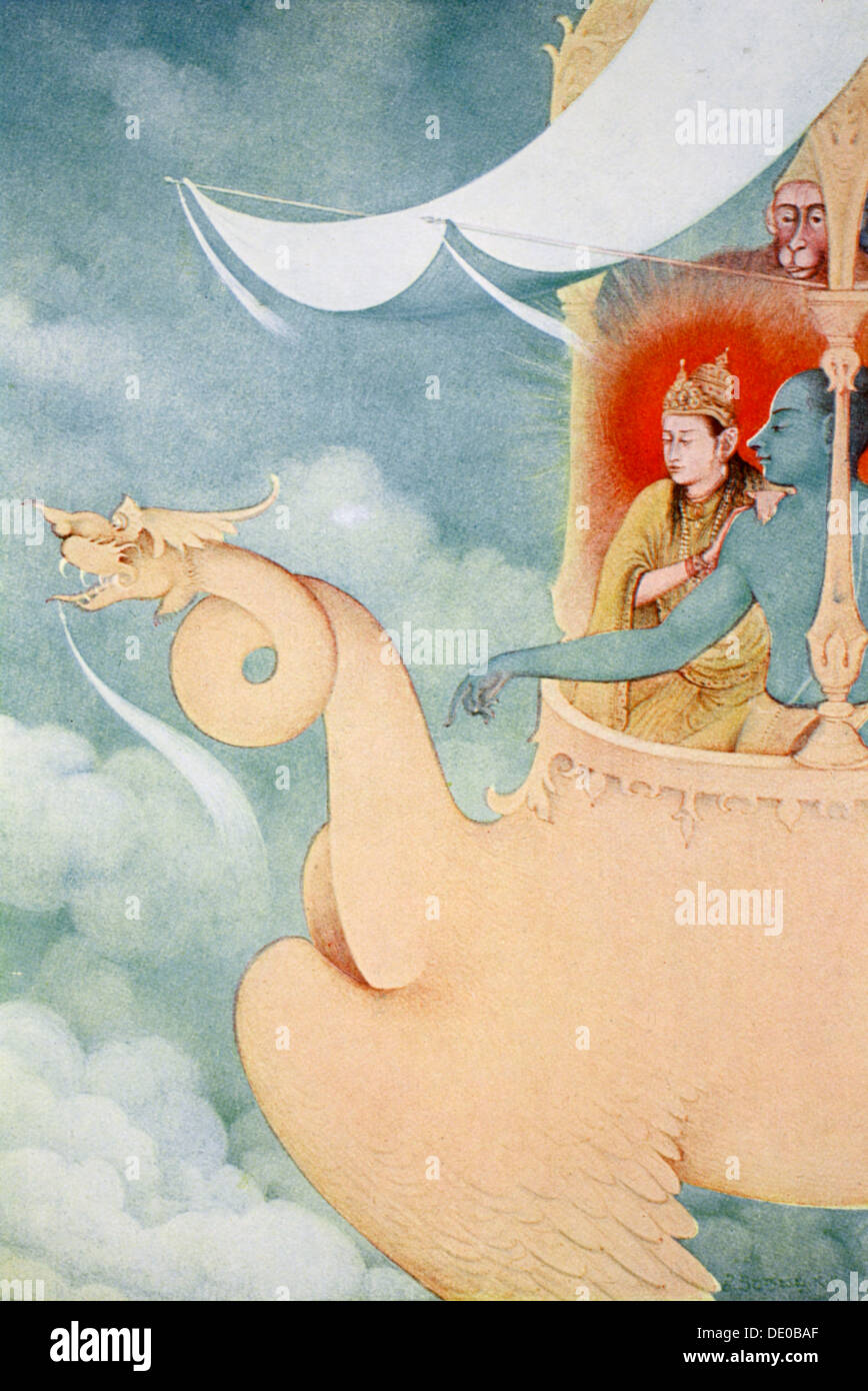 Le retour de Rama, 1913. Artiste : K Venkatappa Banque D'Images