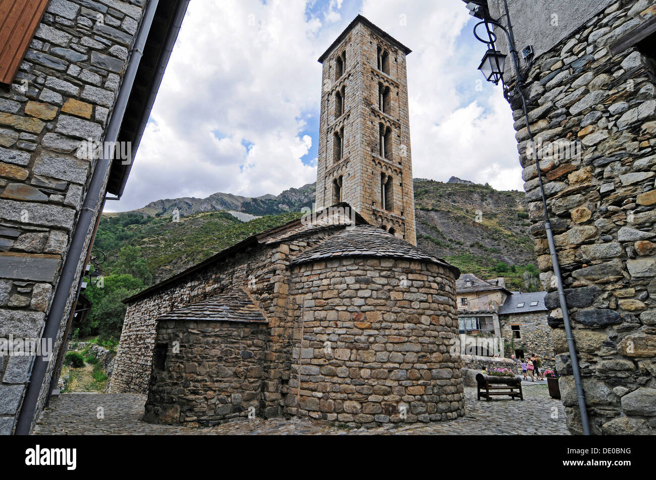 Santa Eulalia, église romane, Site du patrimoine culturel mondial de l'UNESCO, Erill la Vall, la Vall de Boi, Pyrénées, province de Lleida Banque D'Images
